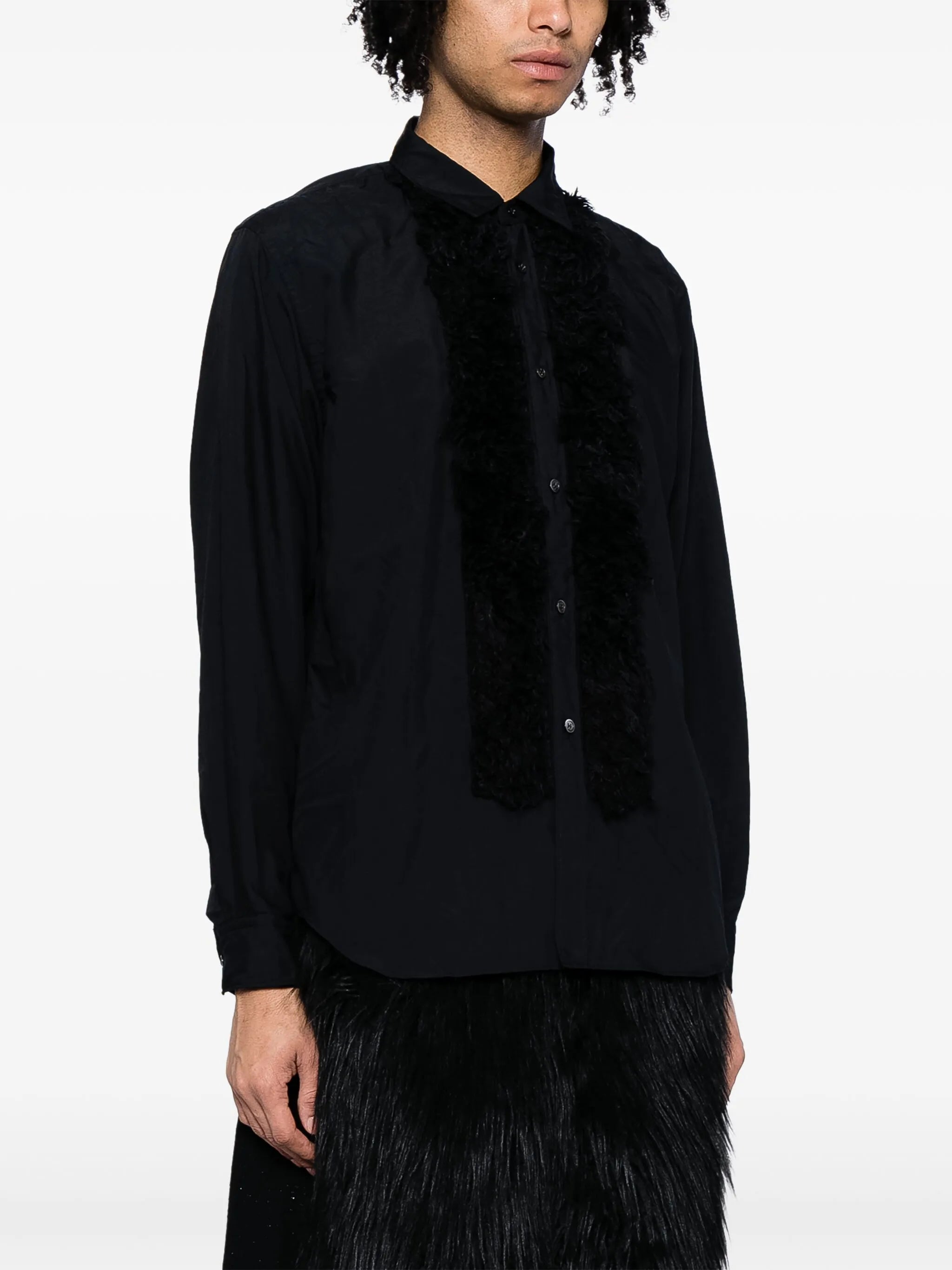 faux-fur long-sleeve shirt