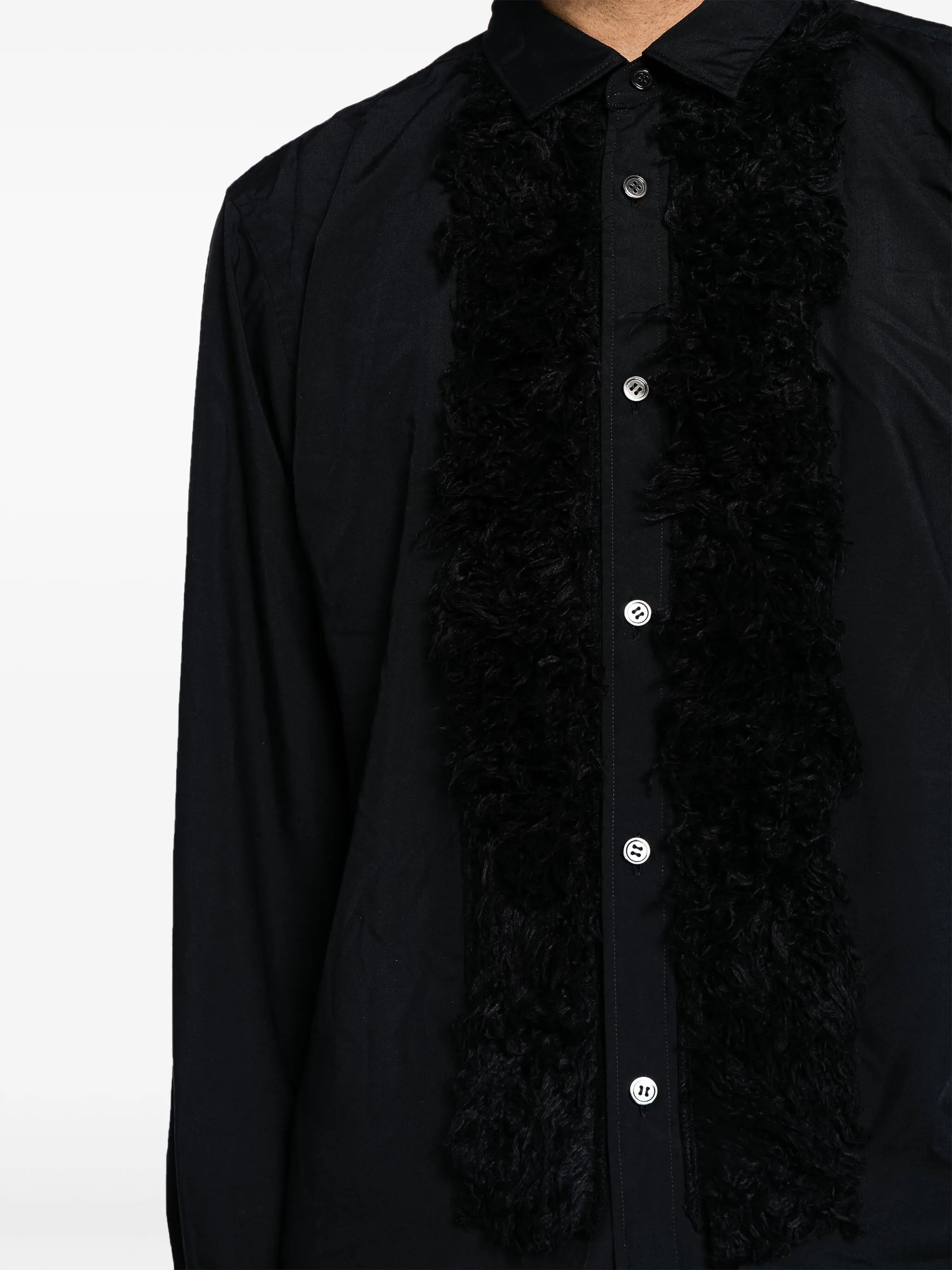 faux-fur long-sleeve shirt