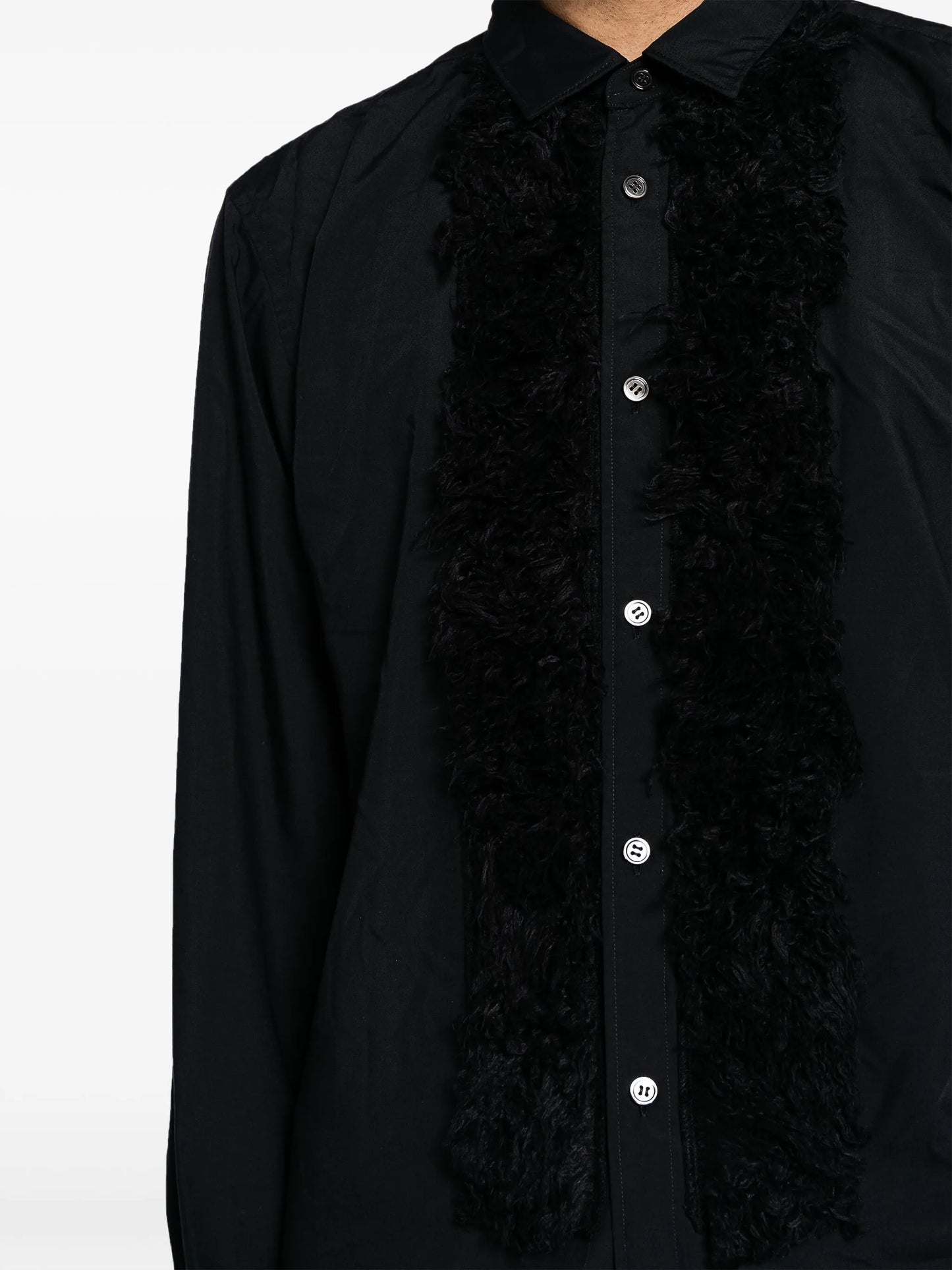 faux-fur long-sleeve shirt