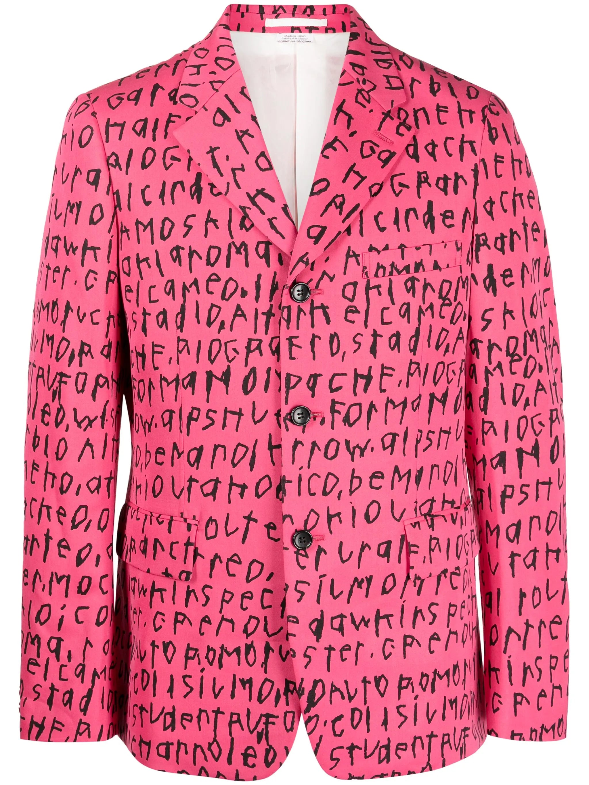 graphic-print wool blazer