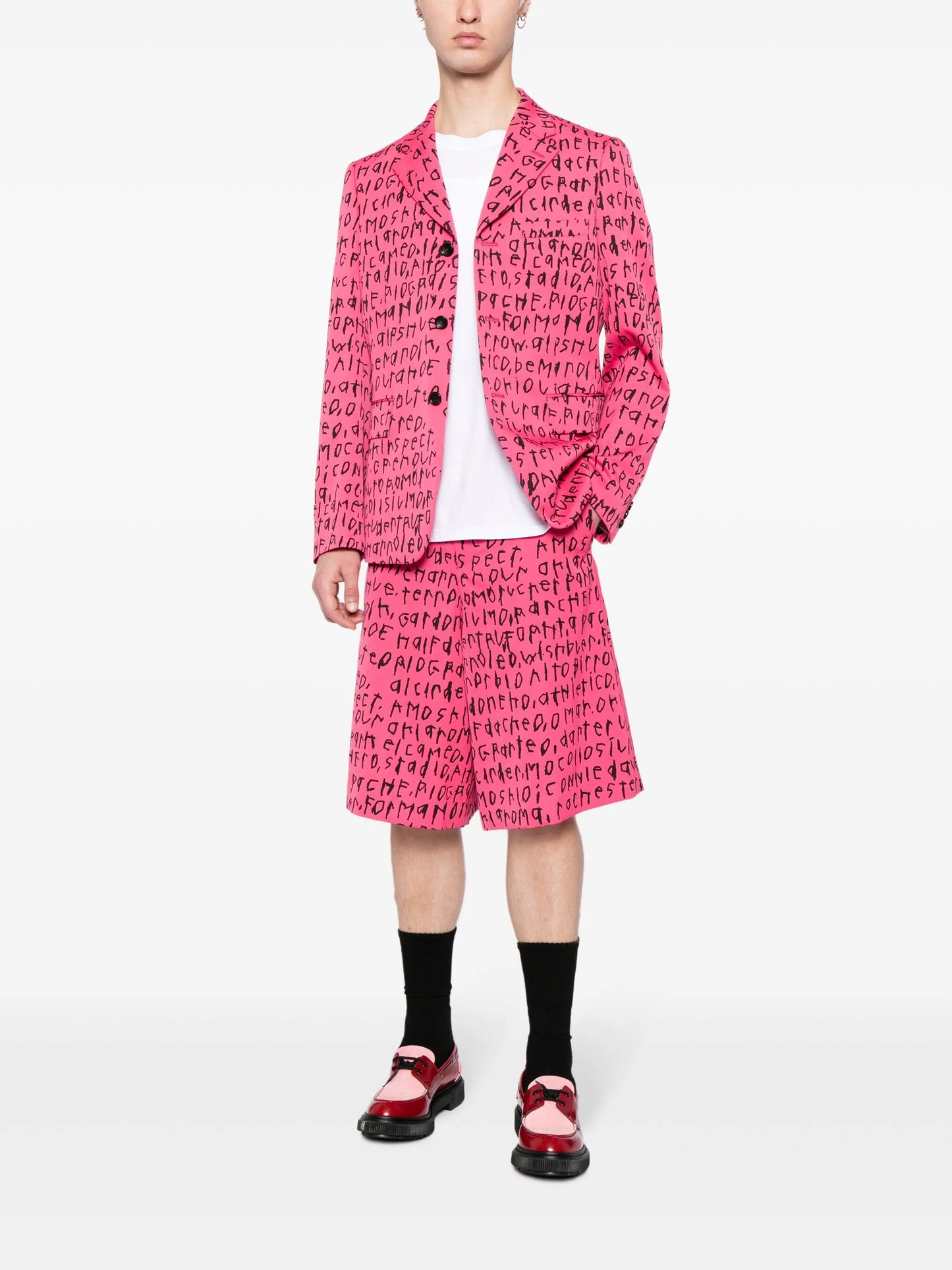 graphic-print wool blazer