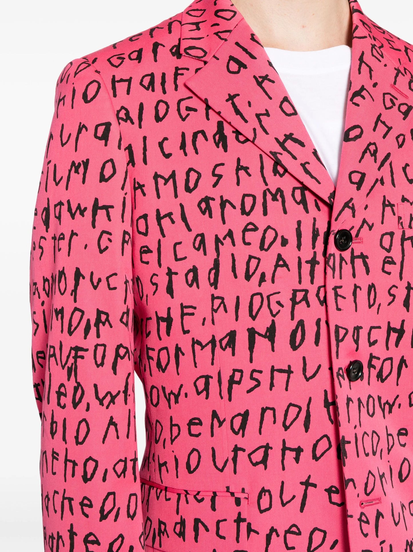 graphic-print wool blazer