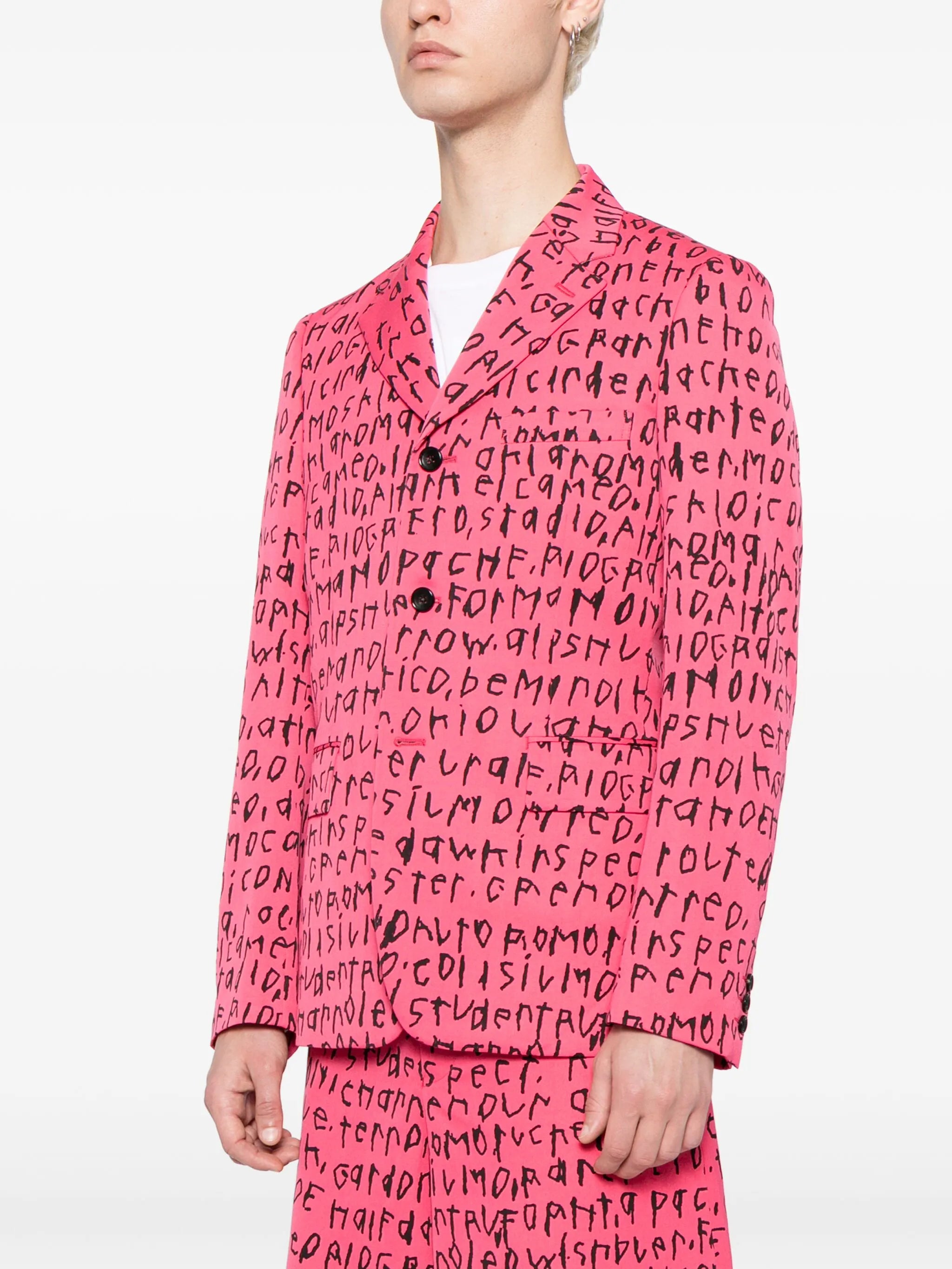 graphic-print wool blazer
