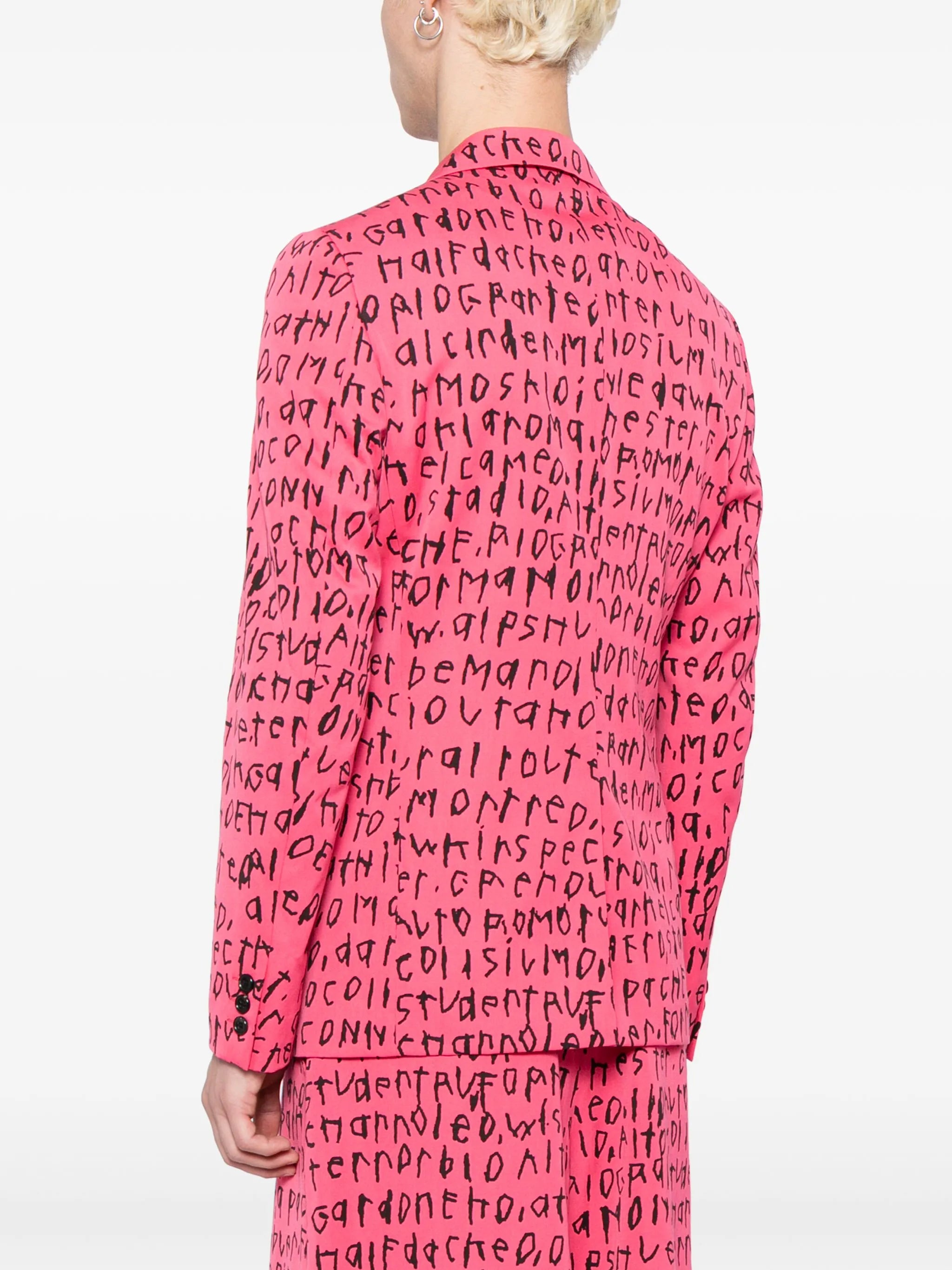 graphic-print wool blazer