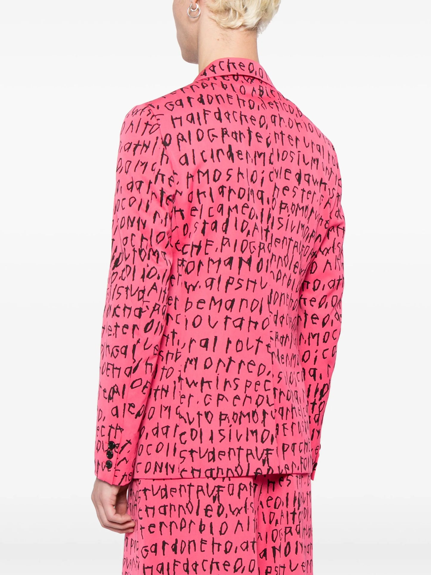 graphic-print wool blazer
