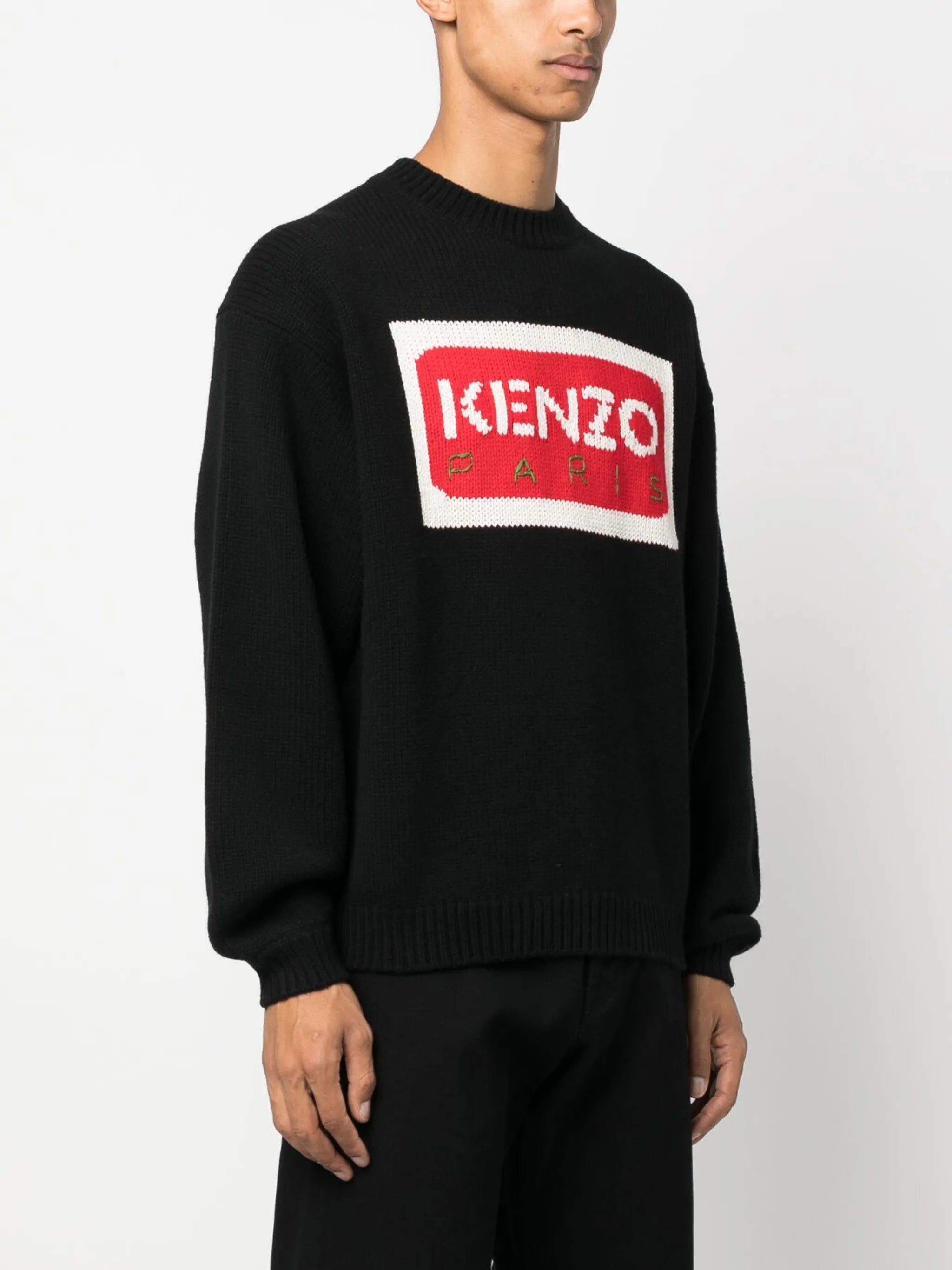 intarsia-knit logo jumper