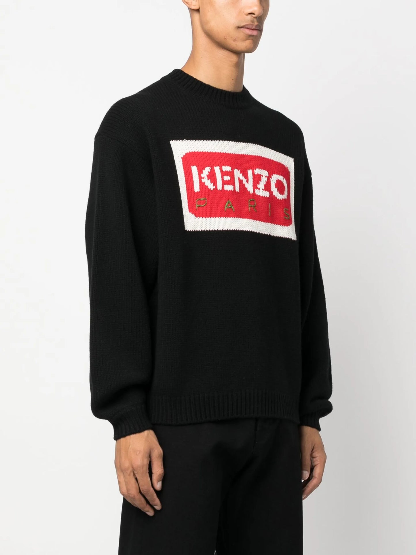 intarsia-knit logo jumper