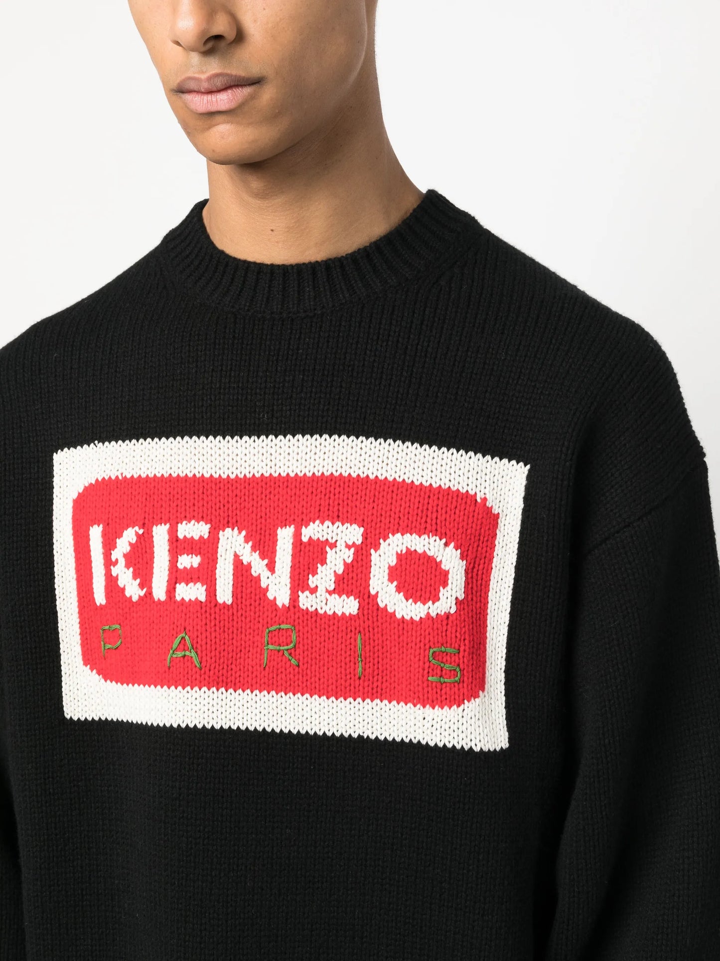 intarsia-knit logo jumper