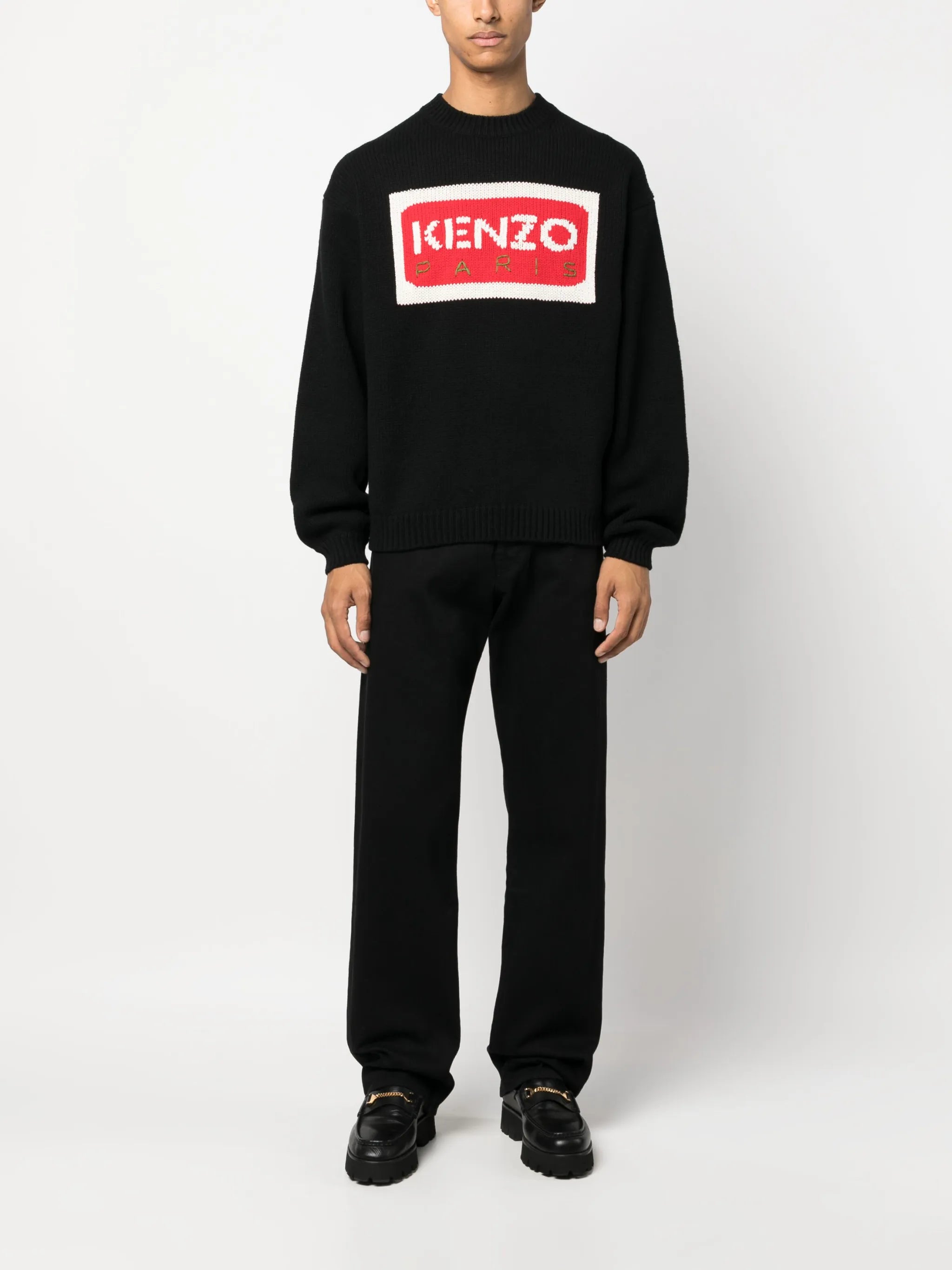 intarsia-knit logo jumper