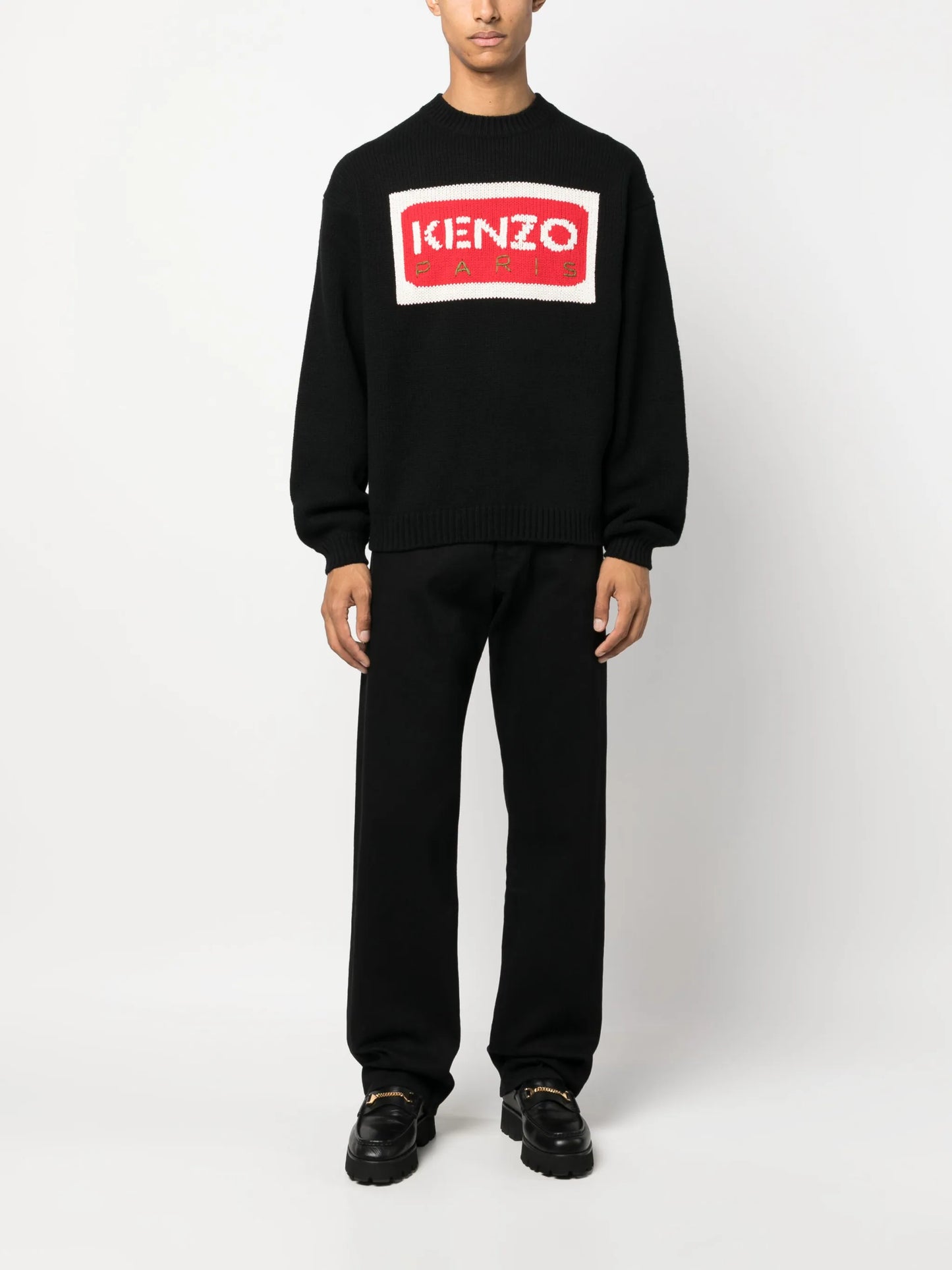 intarsia-knit logo jumper