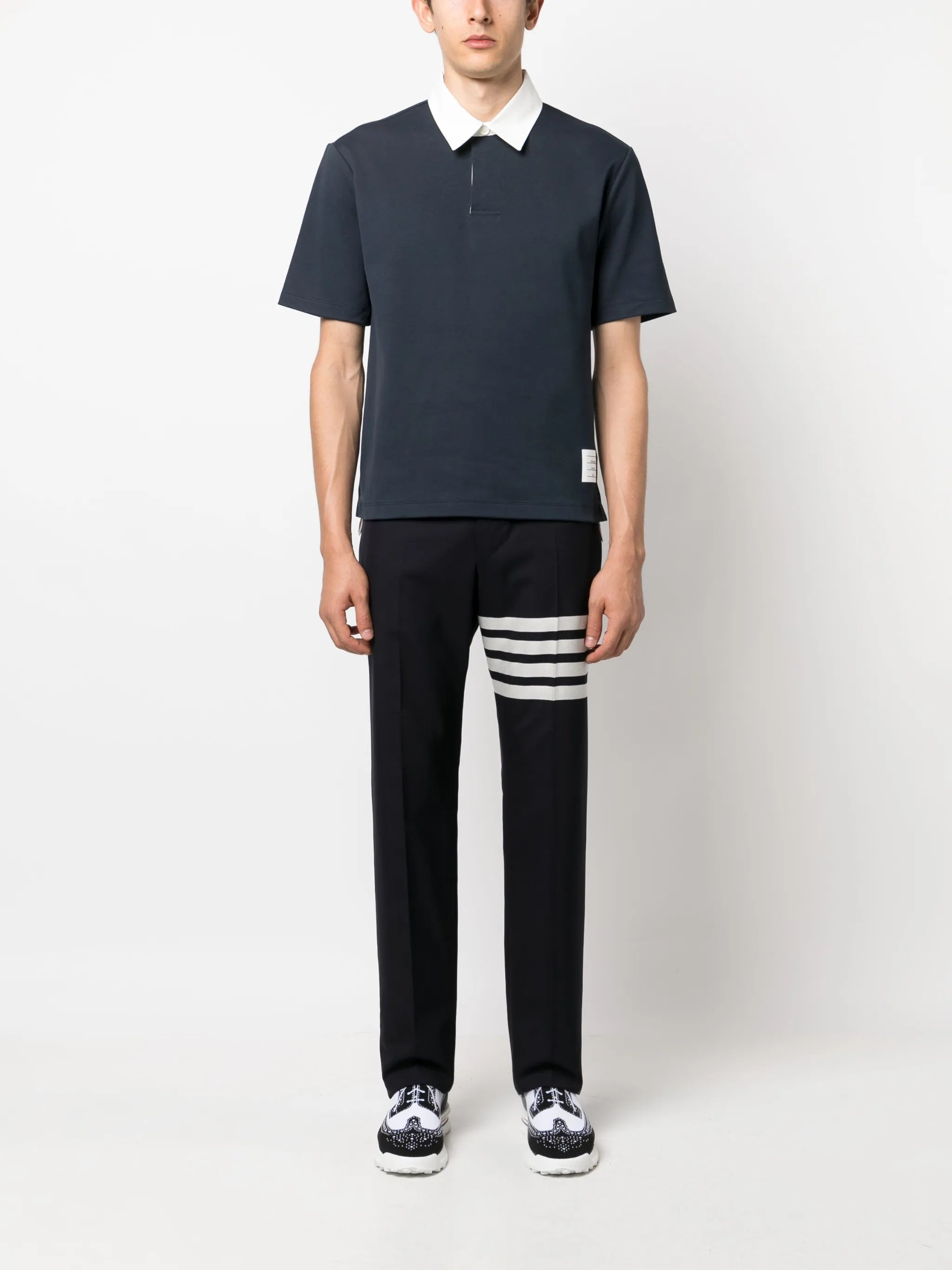 logo-patch polo shirt