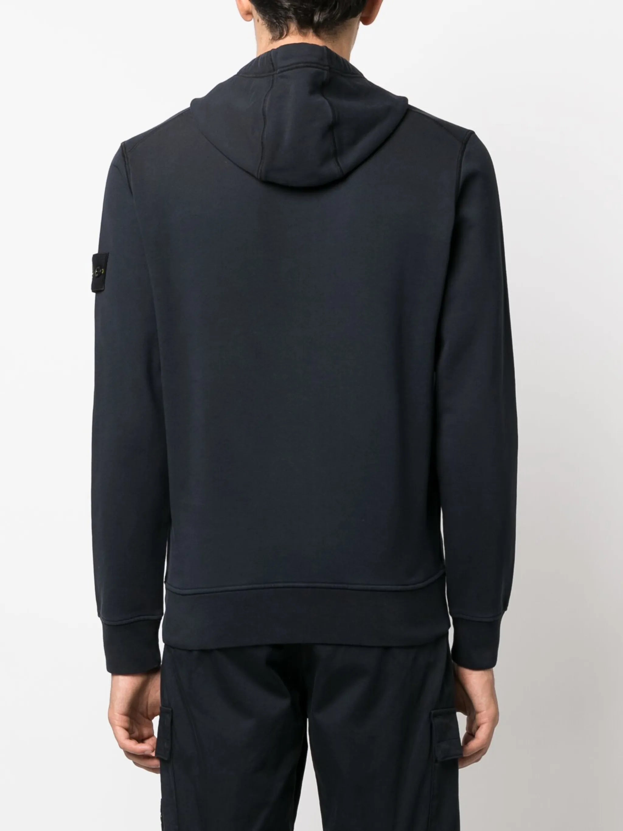 Compass-patch cotton hoodie