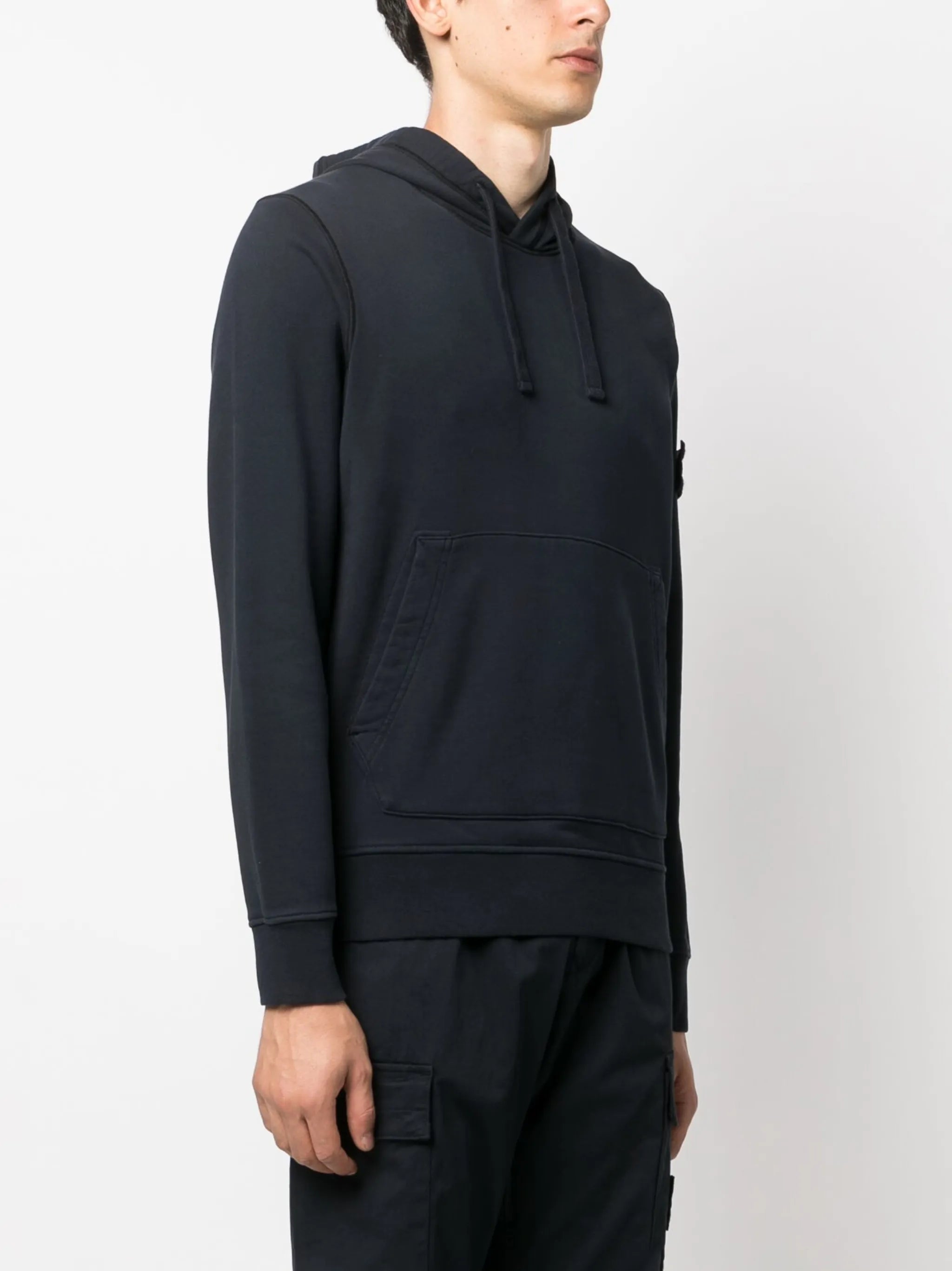 Compass-patch cotton hoodie