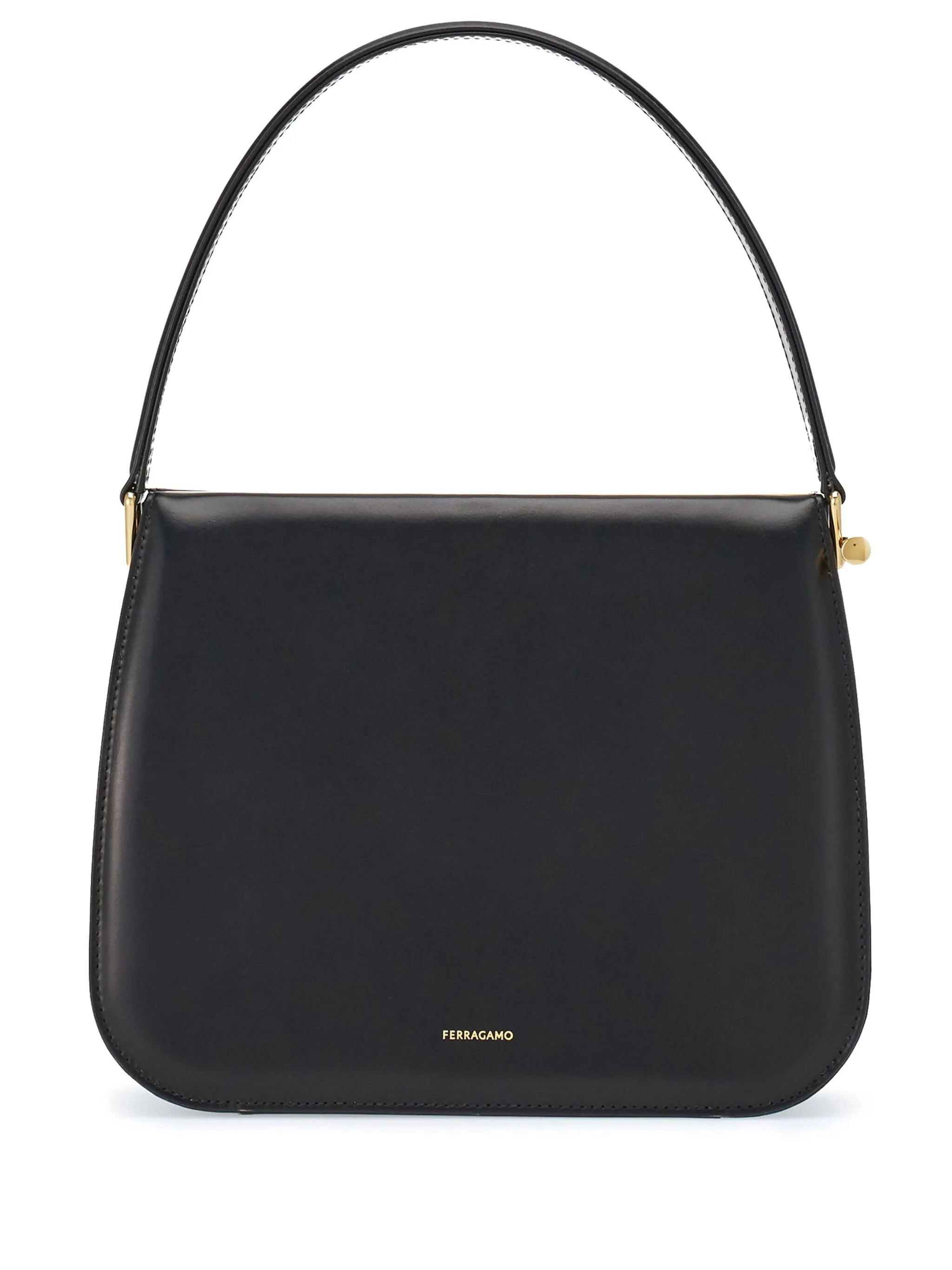 Semi-rigid leather bag