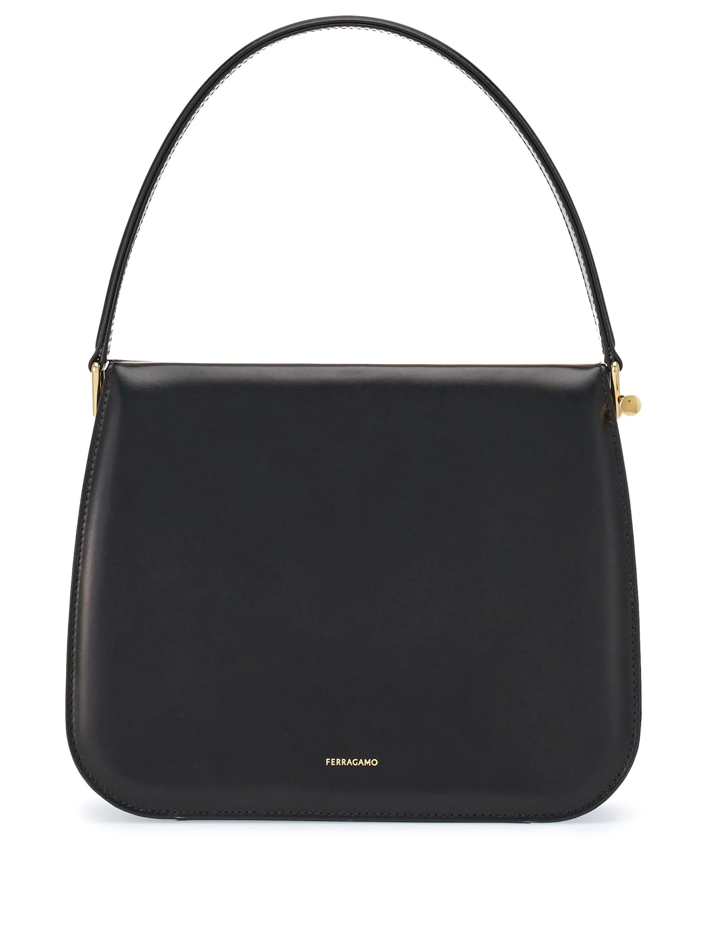 Semi-rigid leather bag