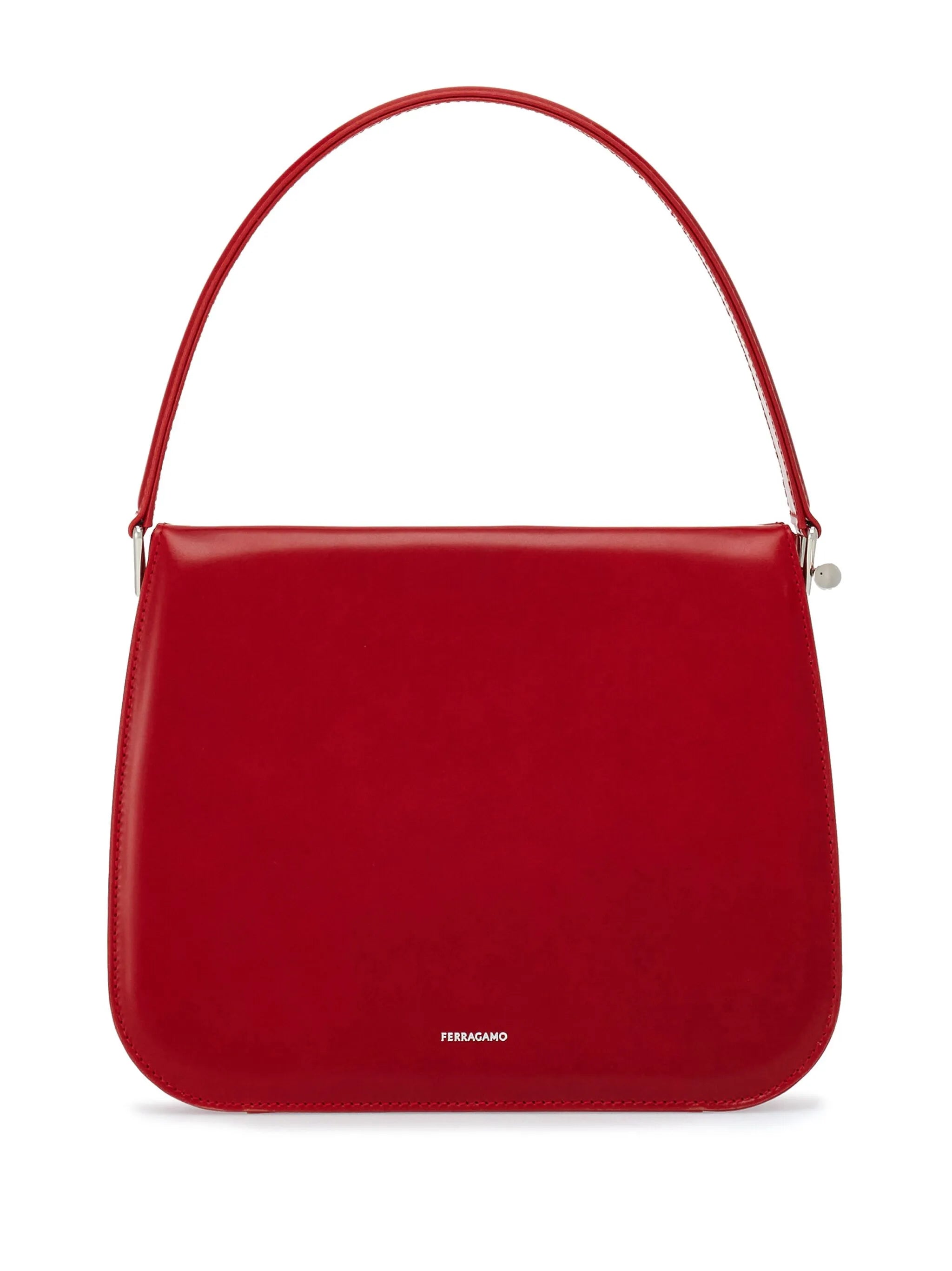 Semi-rigid leather bag