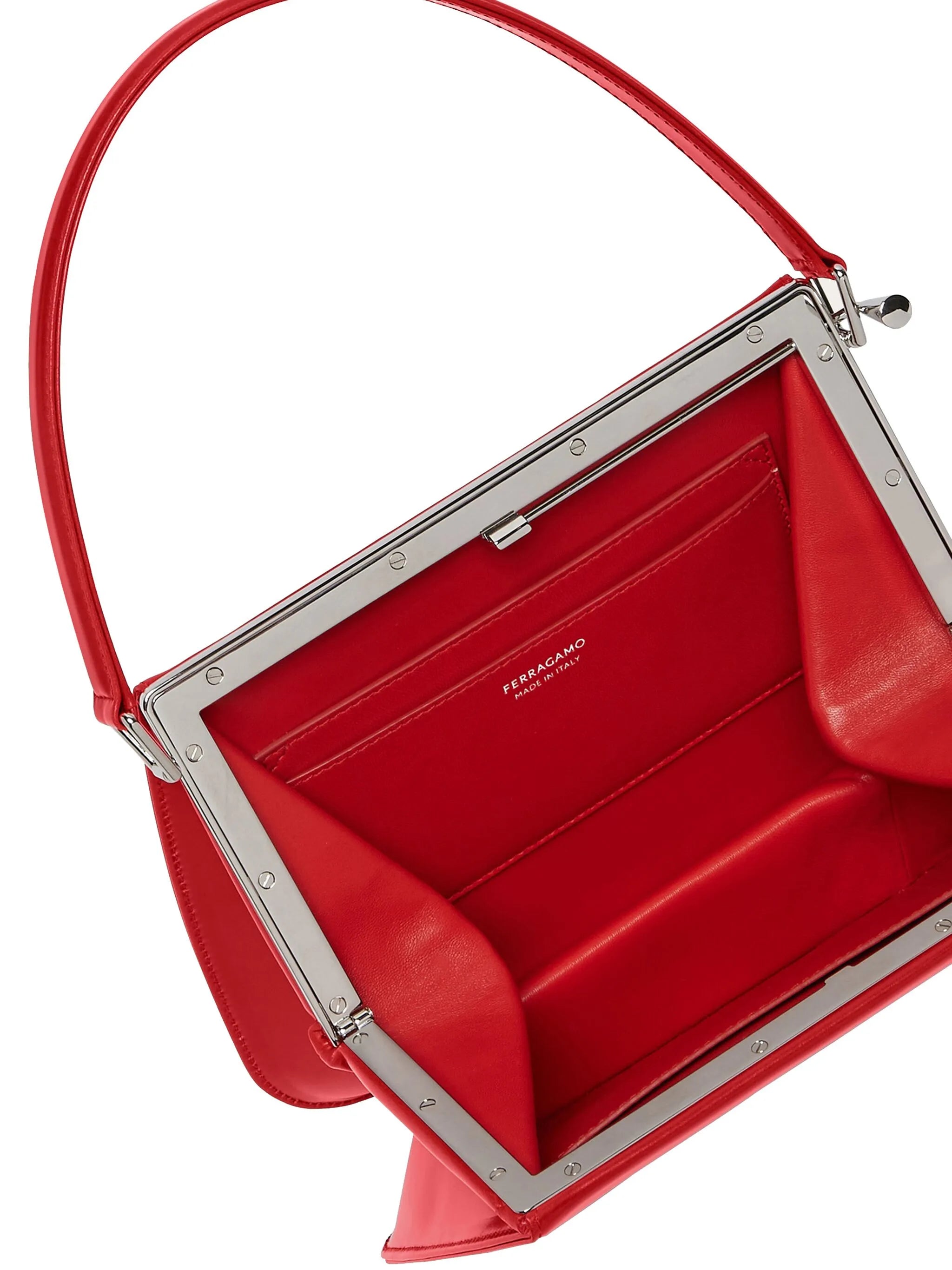 Semi-rigid leather bag