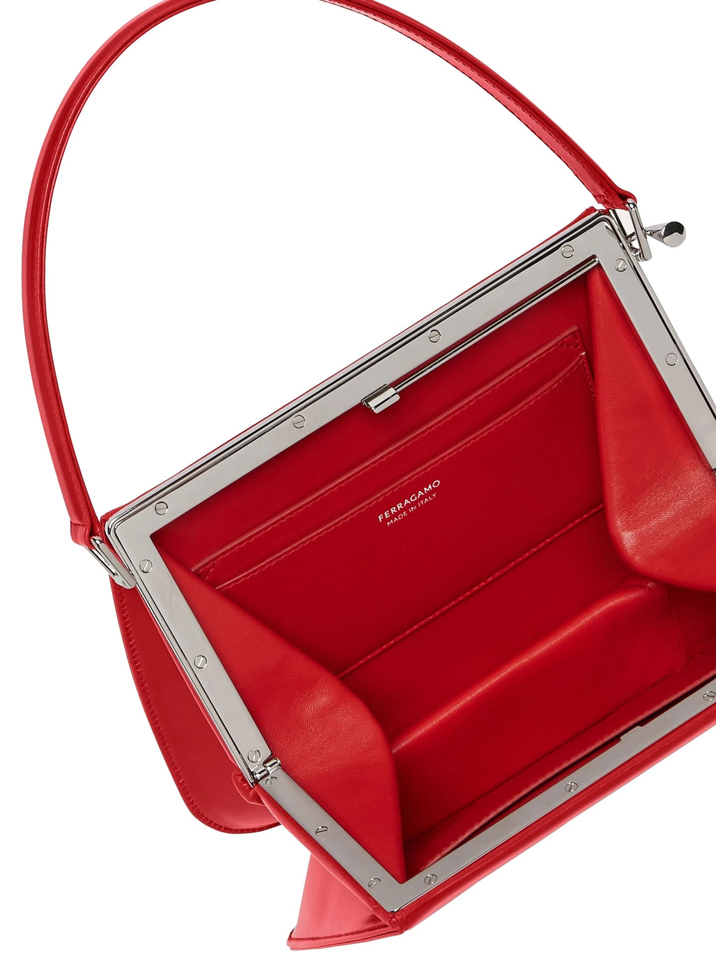 Semi-rigid leather bag