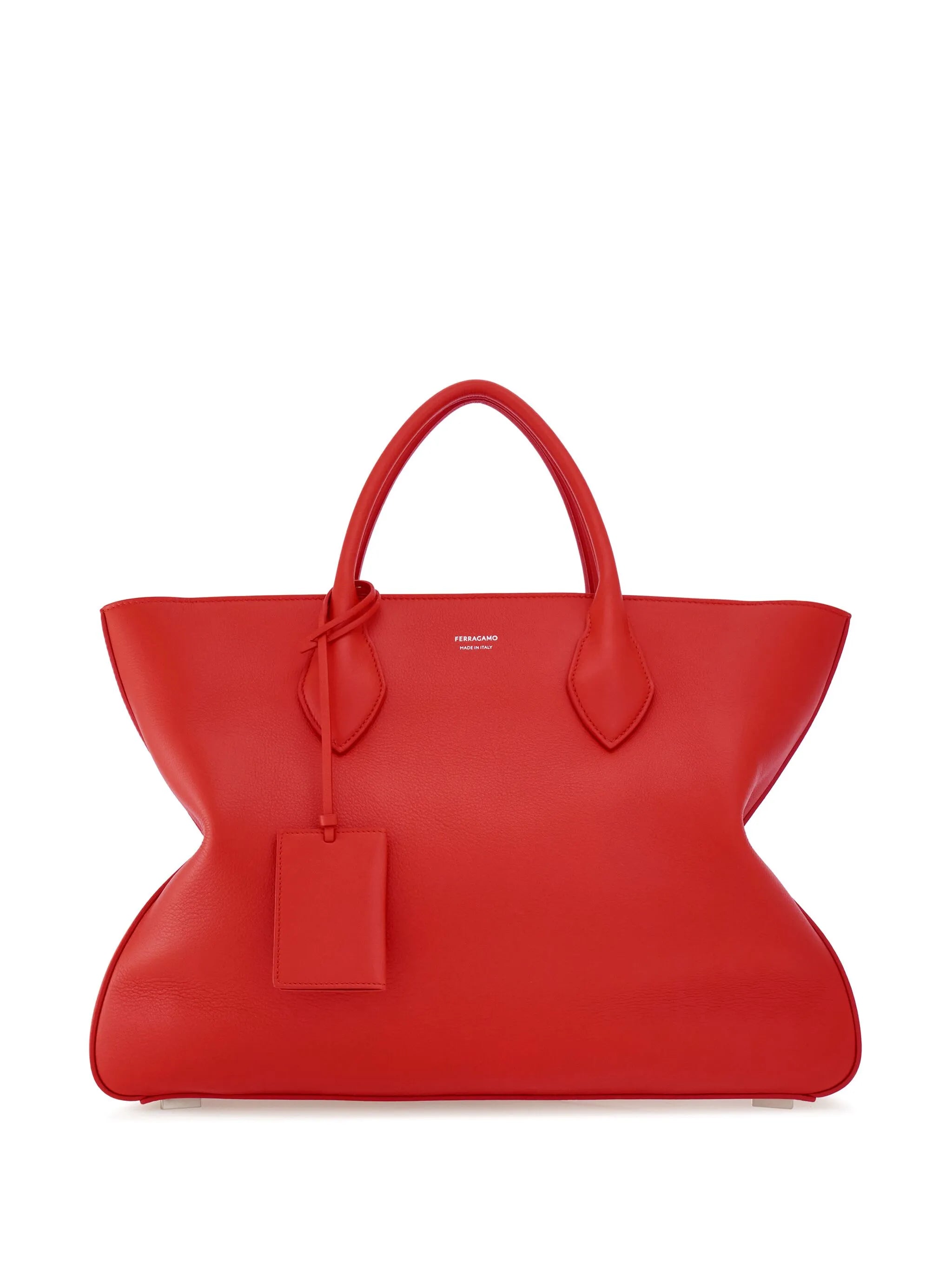logo-stamp leather tote bag