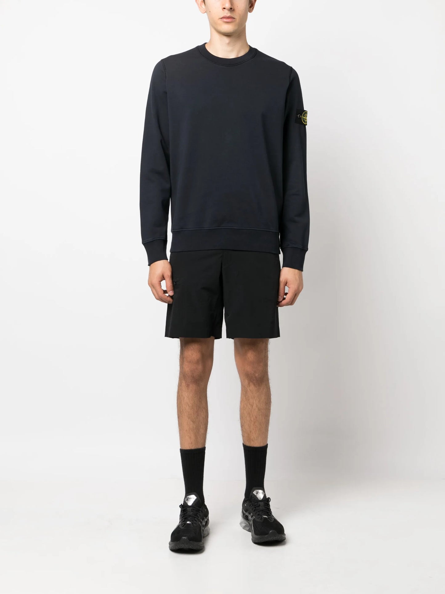 Compass-patch crew-neck sweatshirt