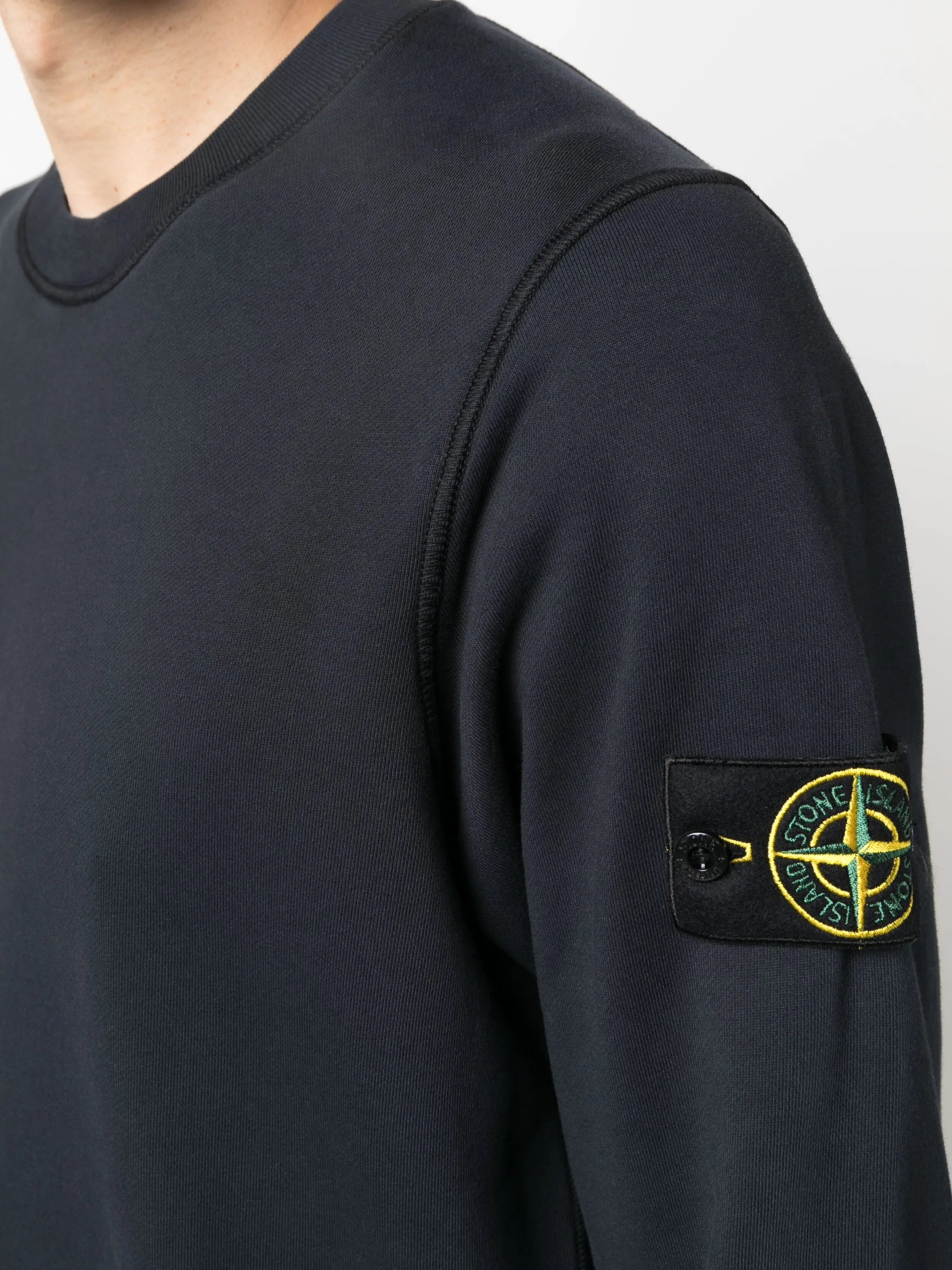 Compass-patch crew-neck sweatshirt
