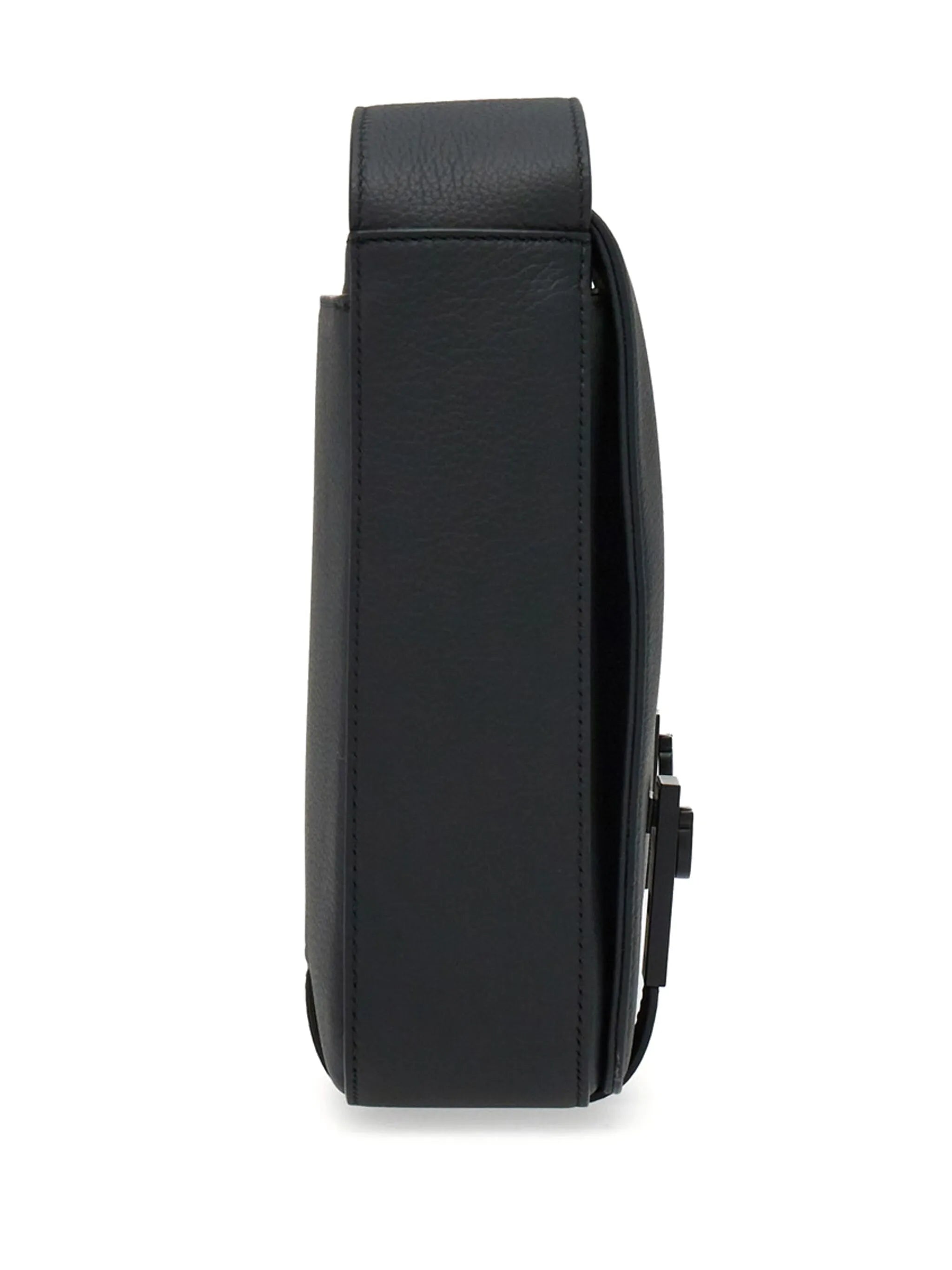 Gancini-plaque leather messenger bag