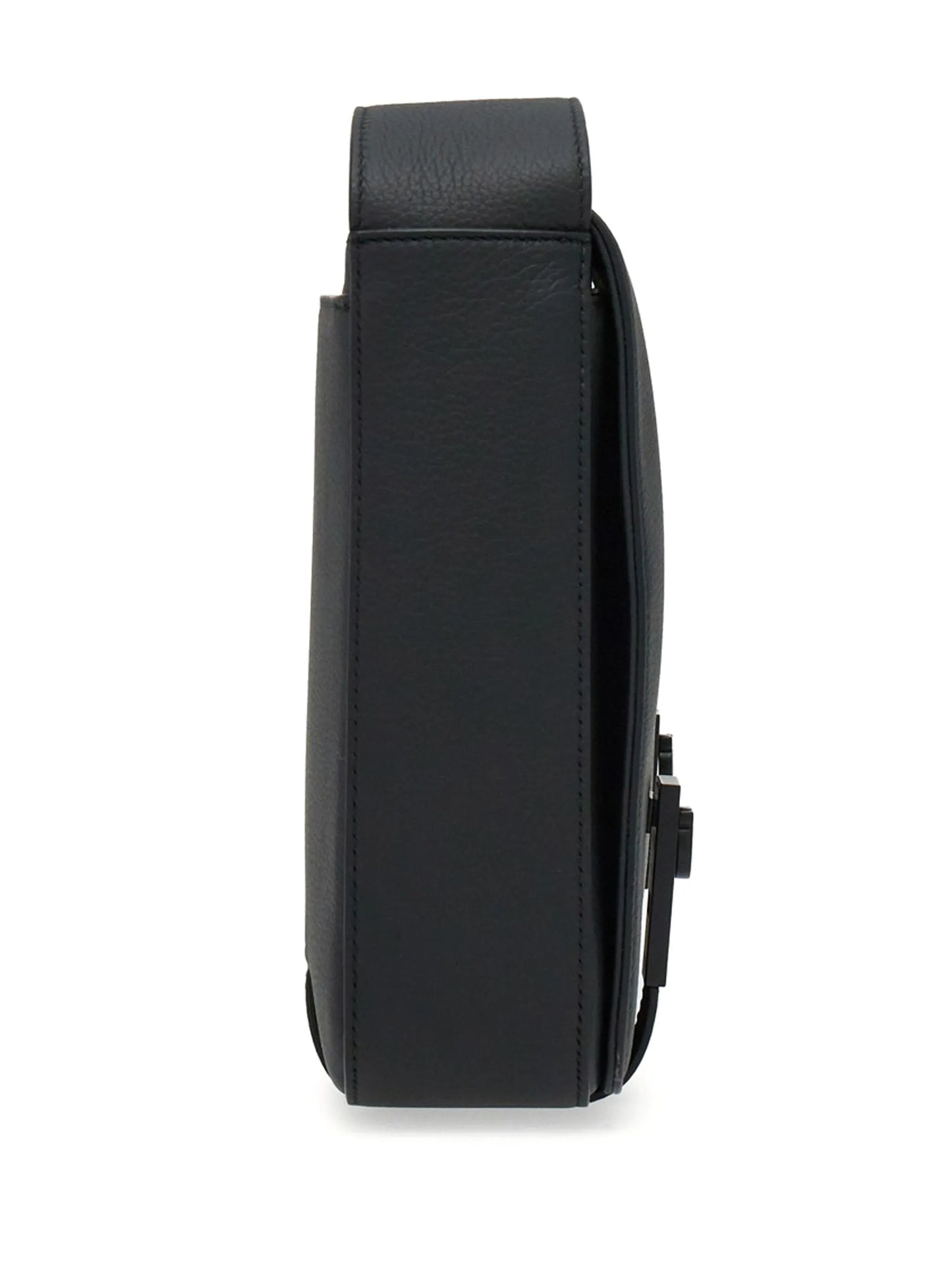 Gancini-plaque leather messenger bag