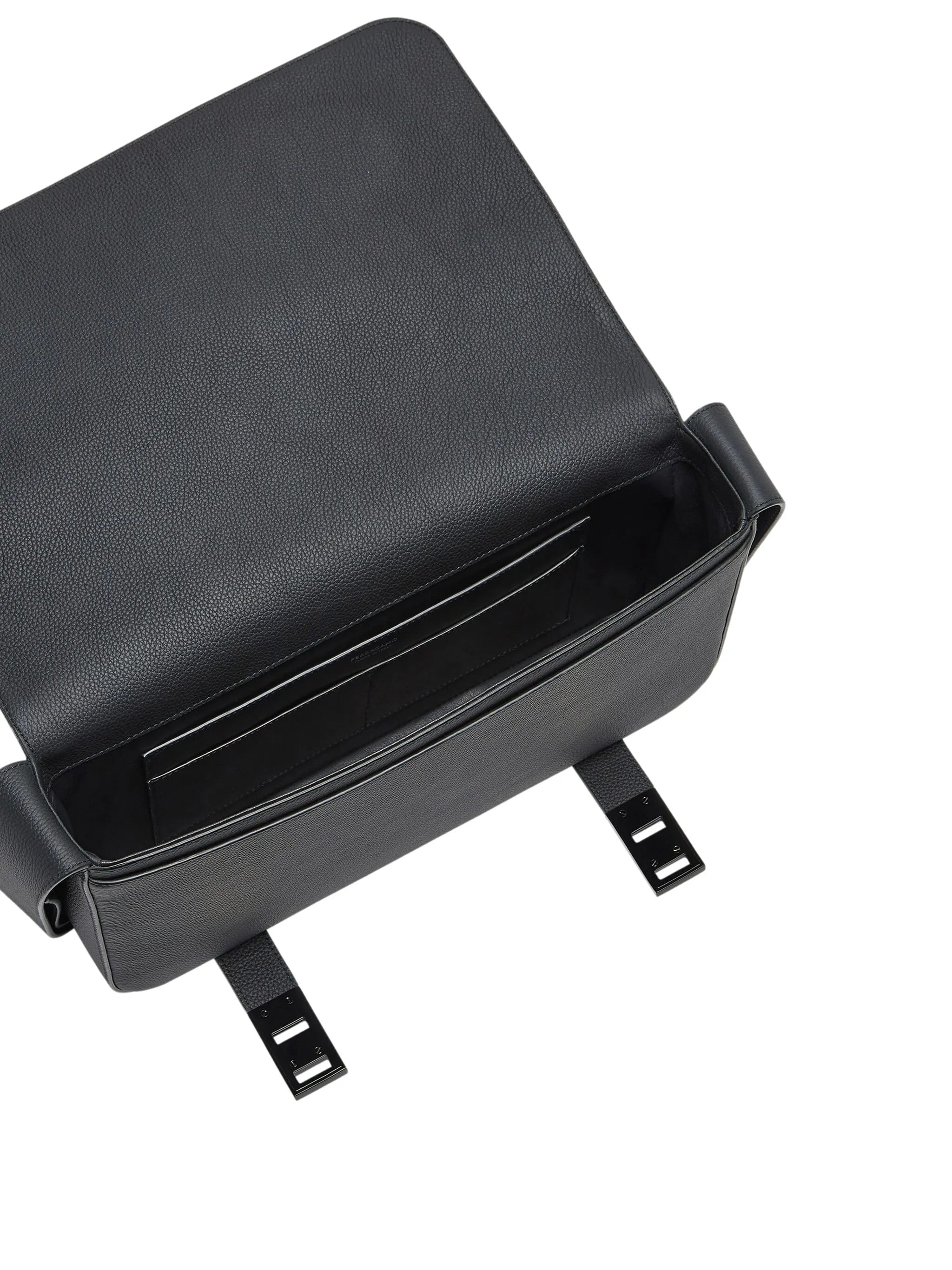 Gancini-plaque leather messenger bag