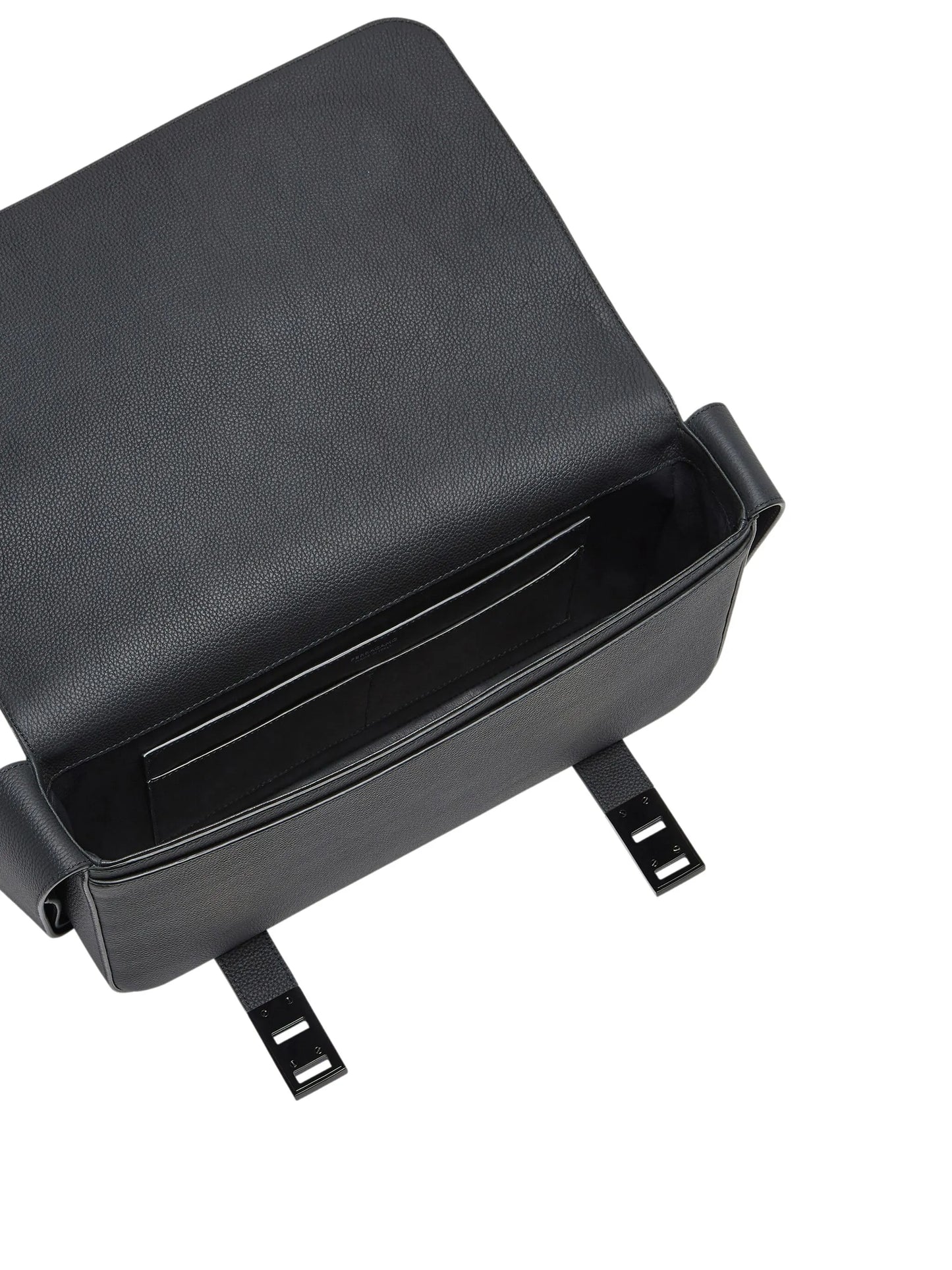 Gancini-plaque leather messenger bag