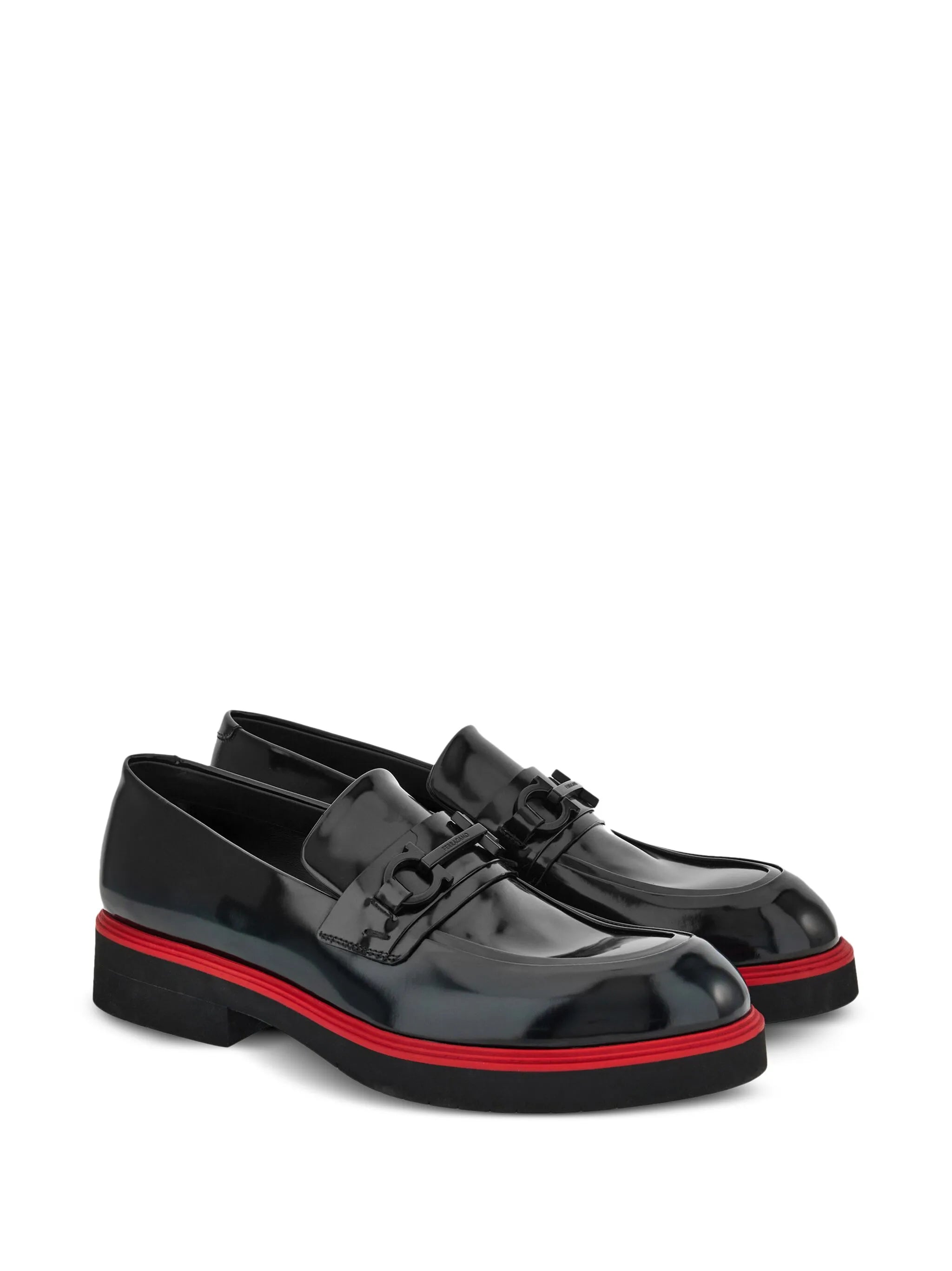 Gancini-ornament leather mocassins