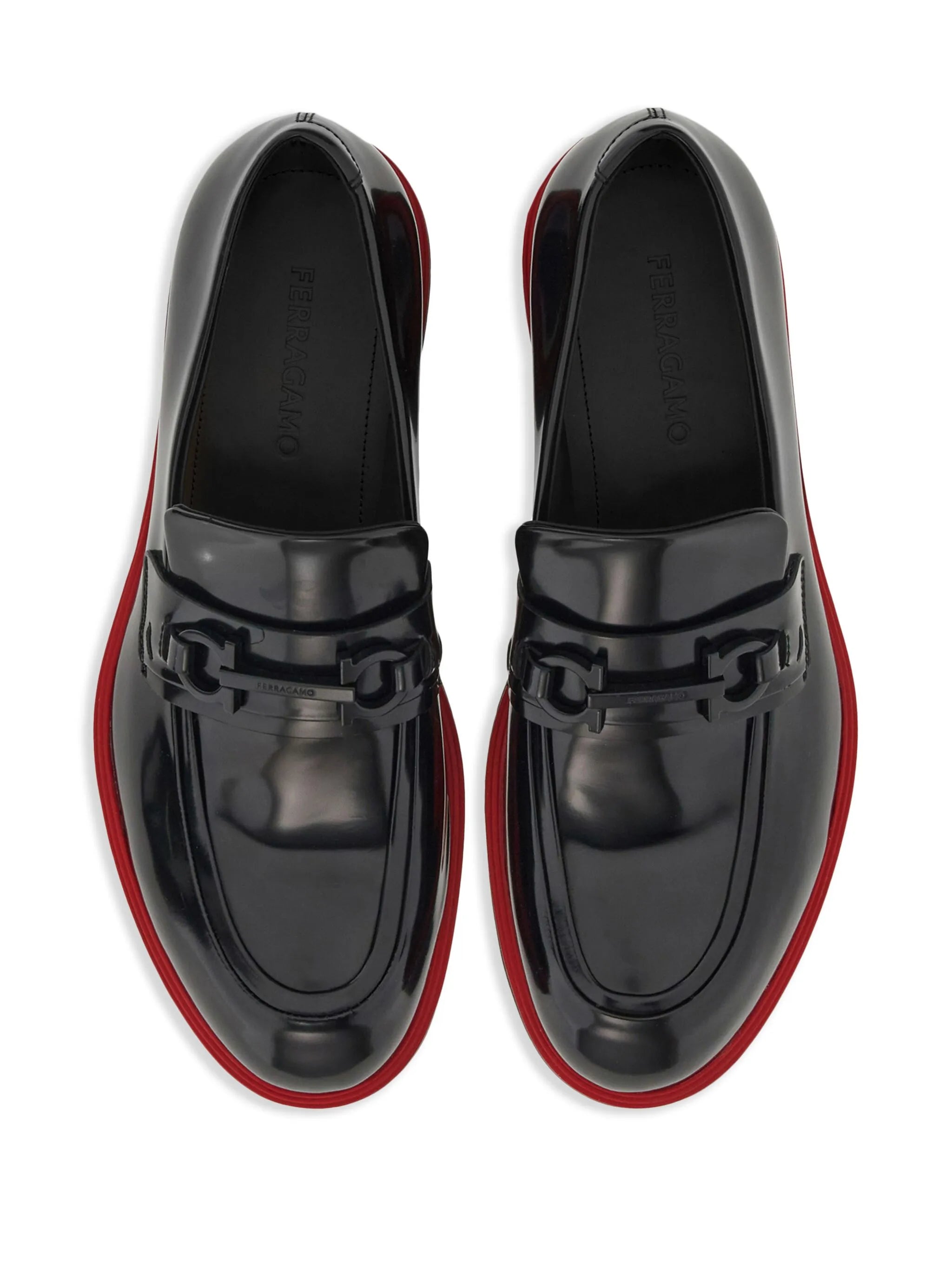 Gancini-ornament leather mocassins