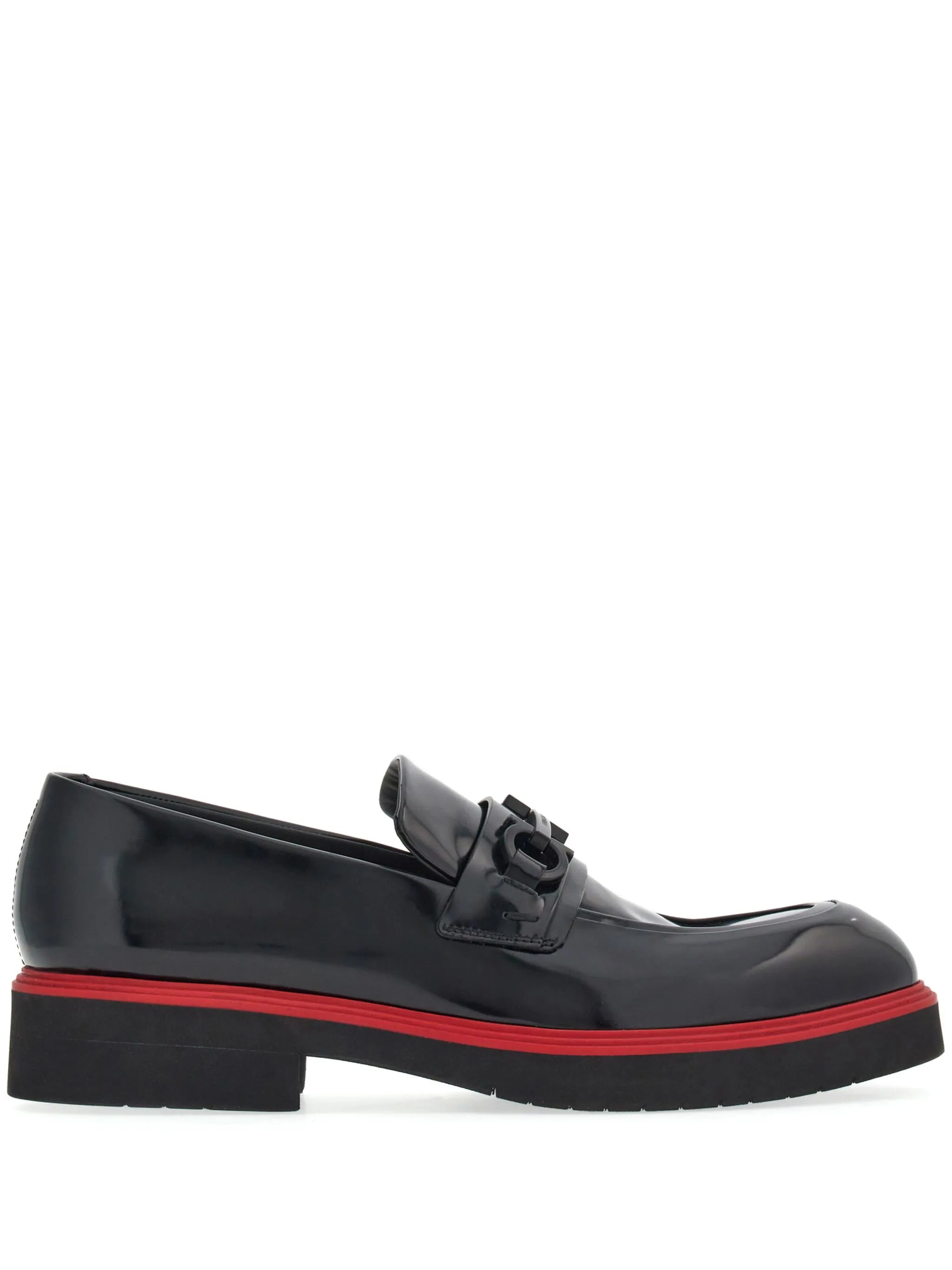 Gancini-ornament leather mocassins