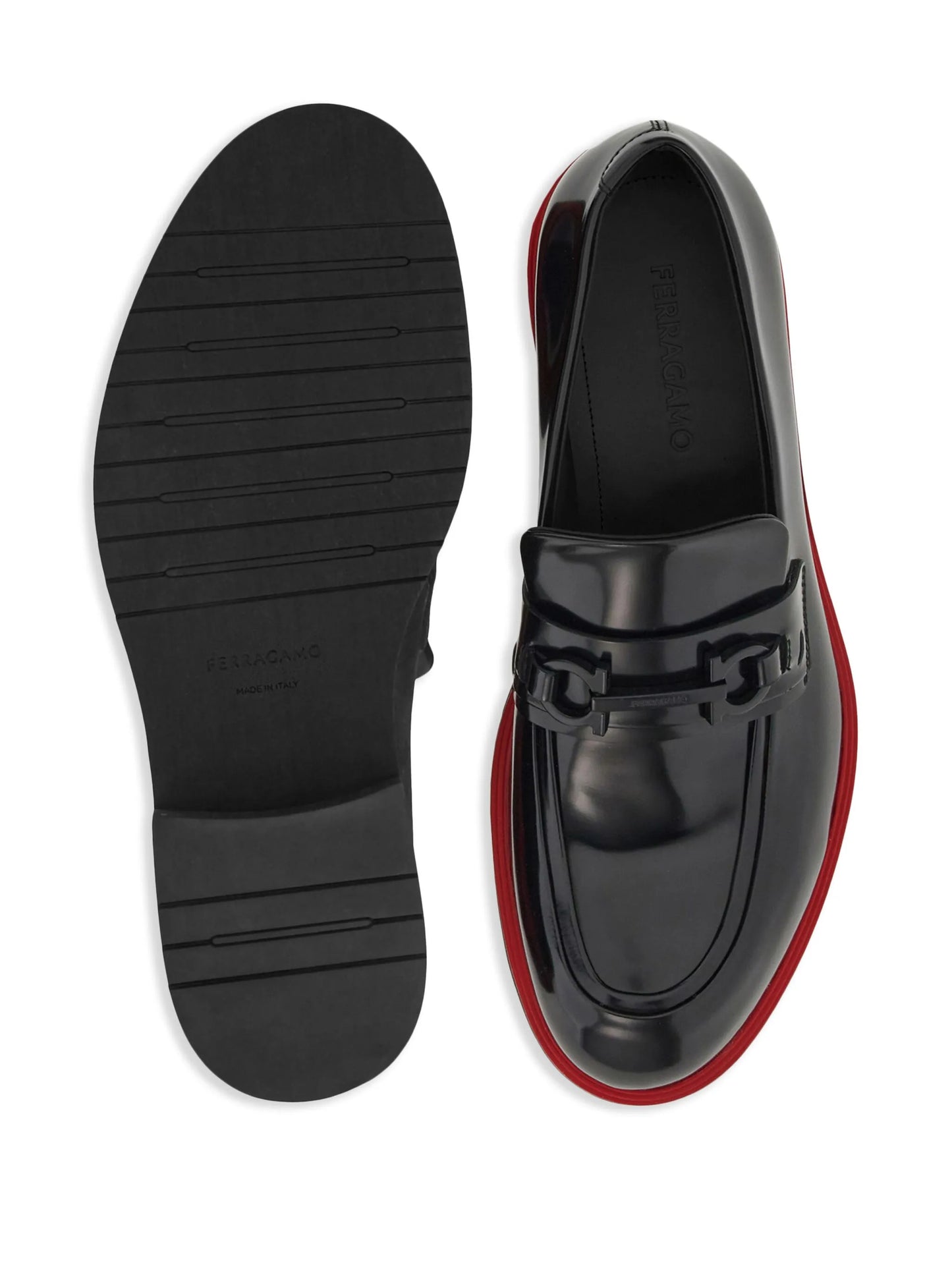 Gancini-ornament leather mocassins