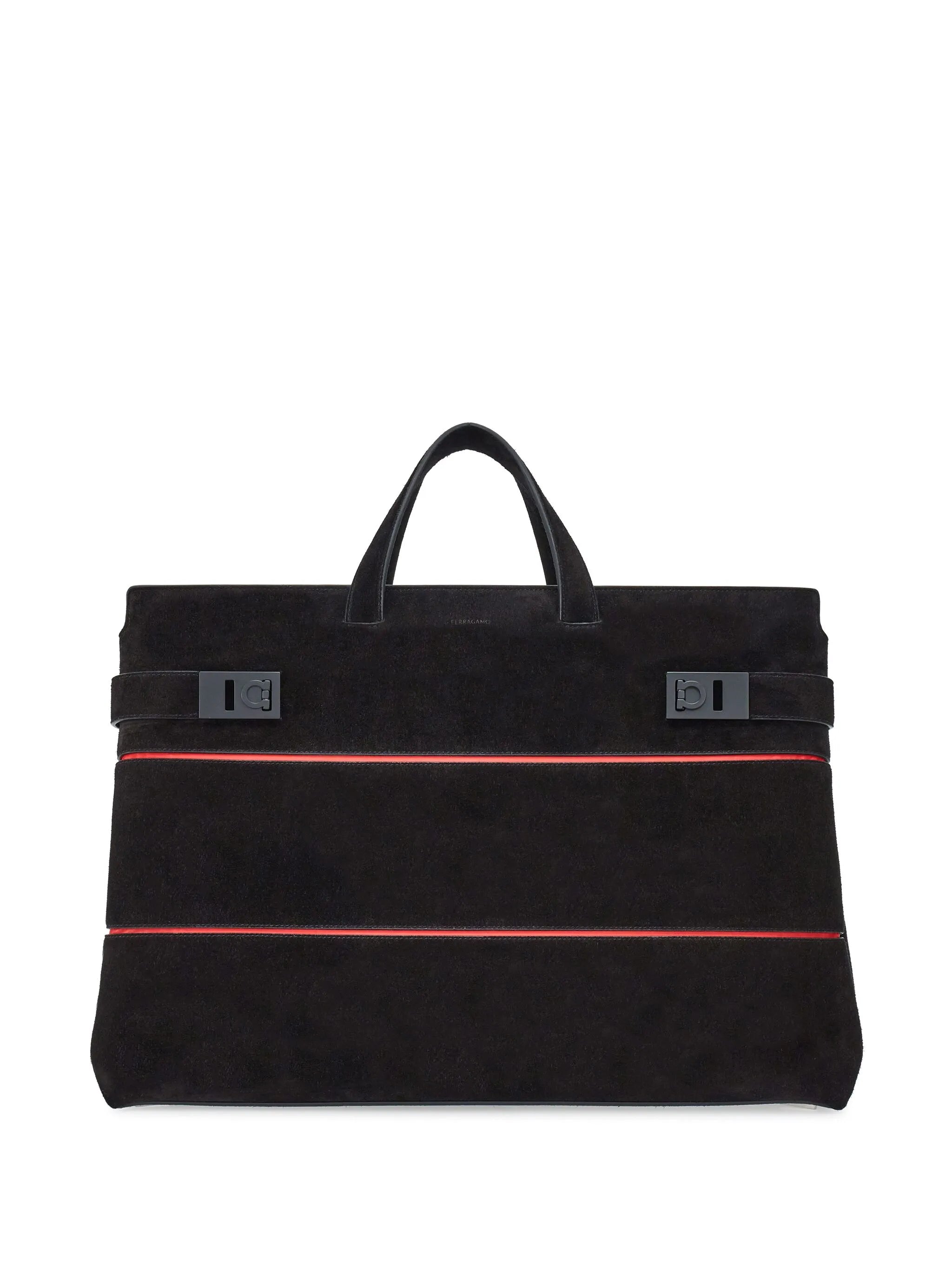 Gancini-plaque suede tote bag