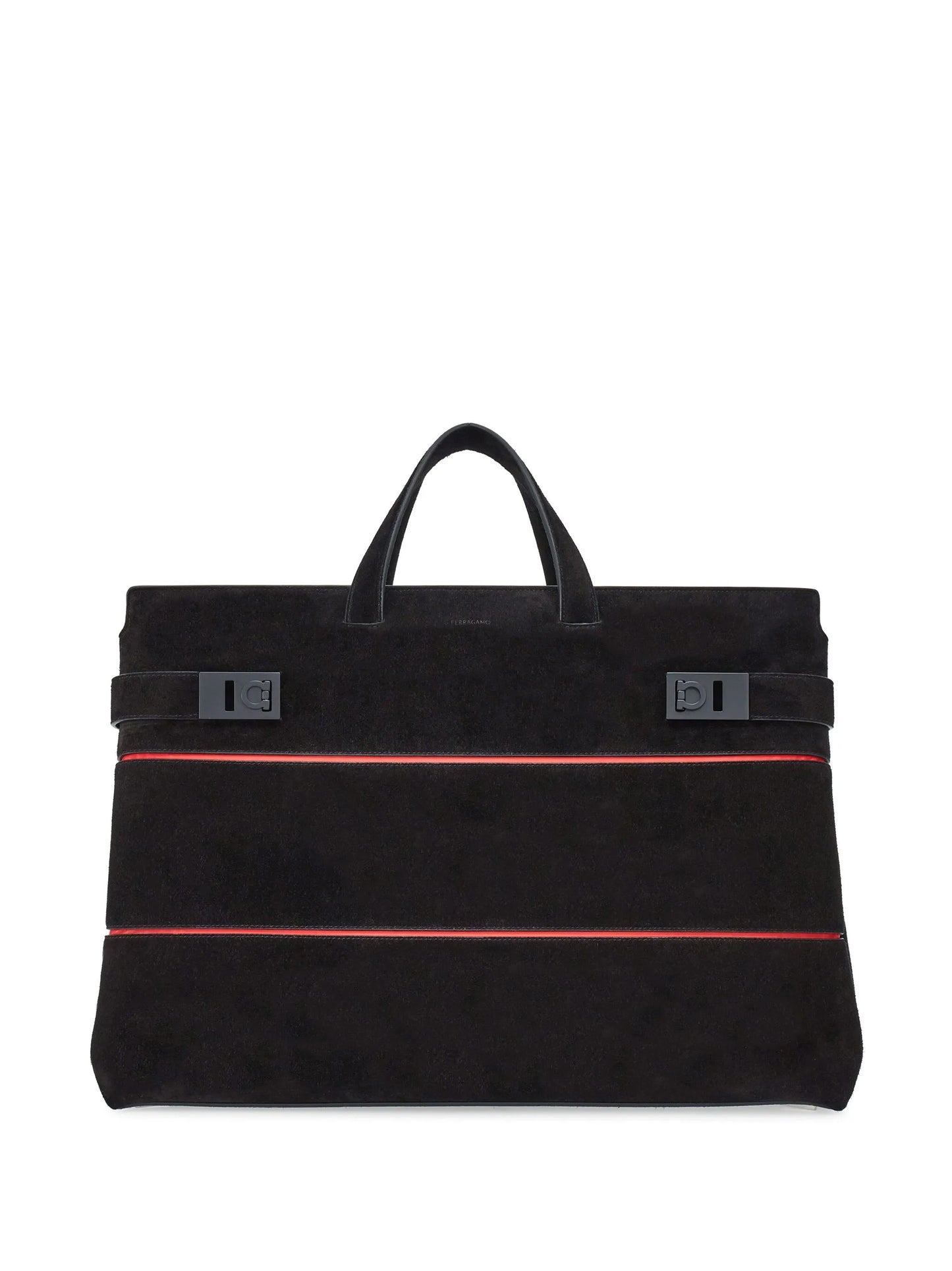 Gancini-plaque suede tote bag