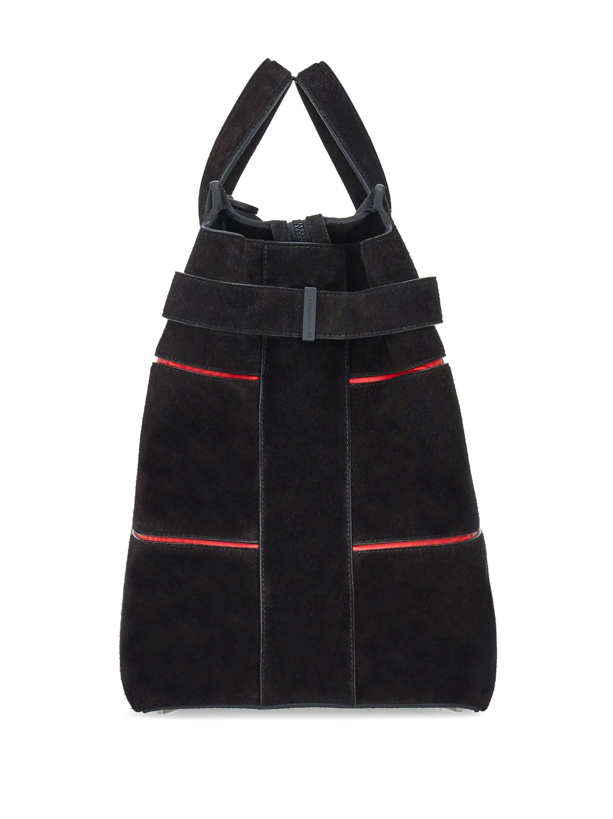 Gancini-plaque suede tote bag