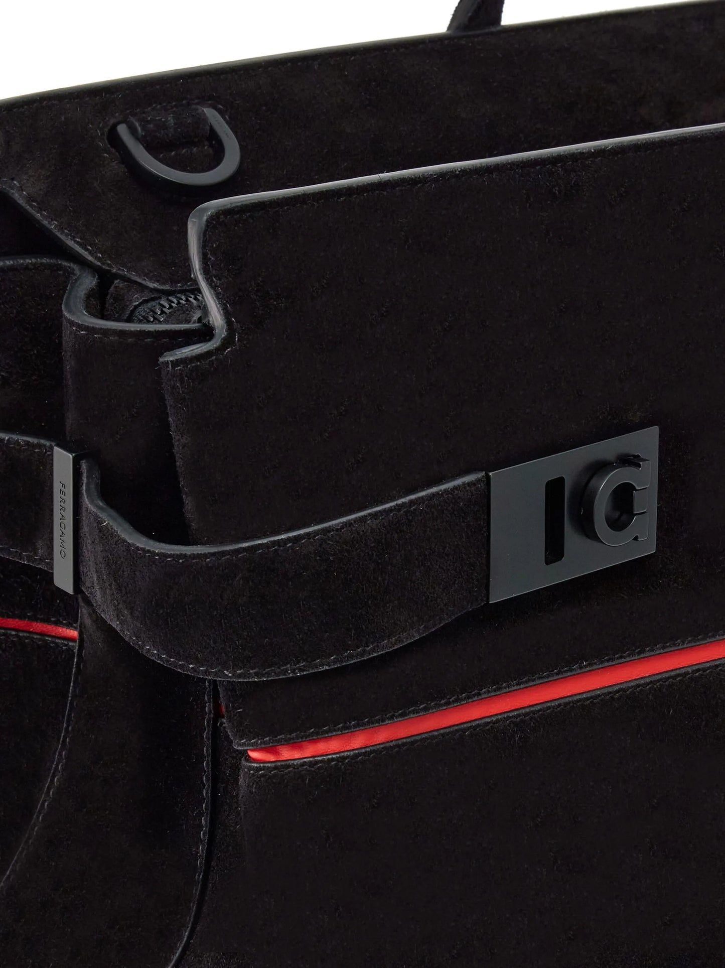 Gancini-plaque suede tote bag