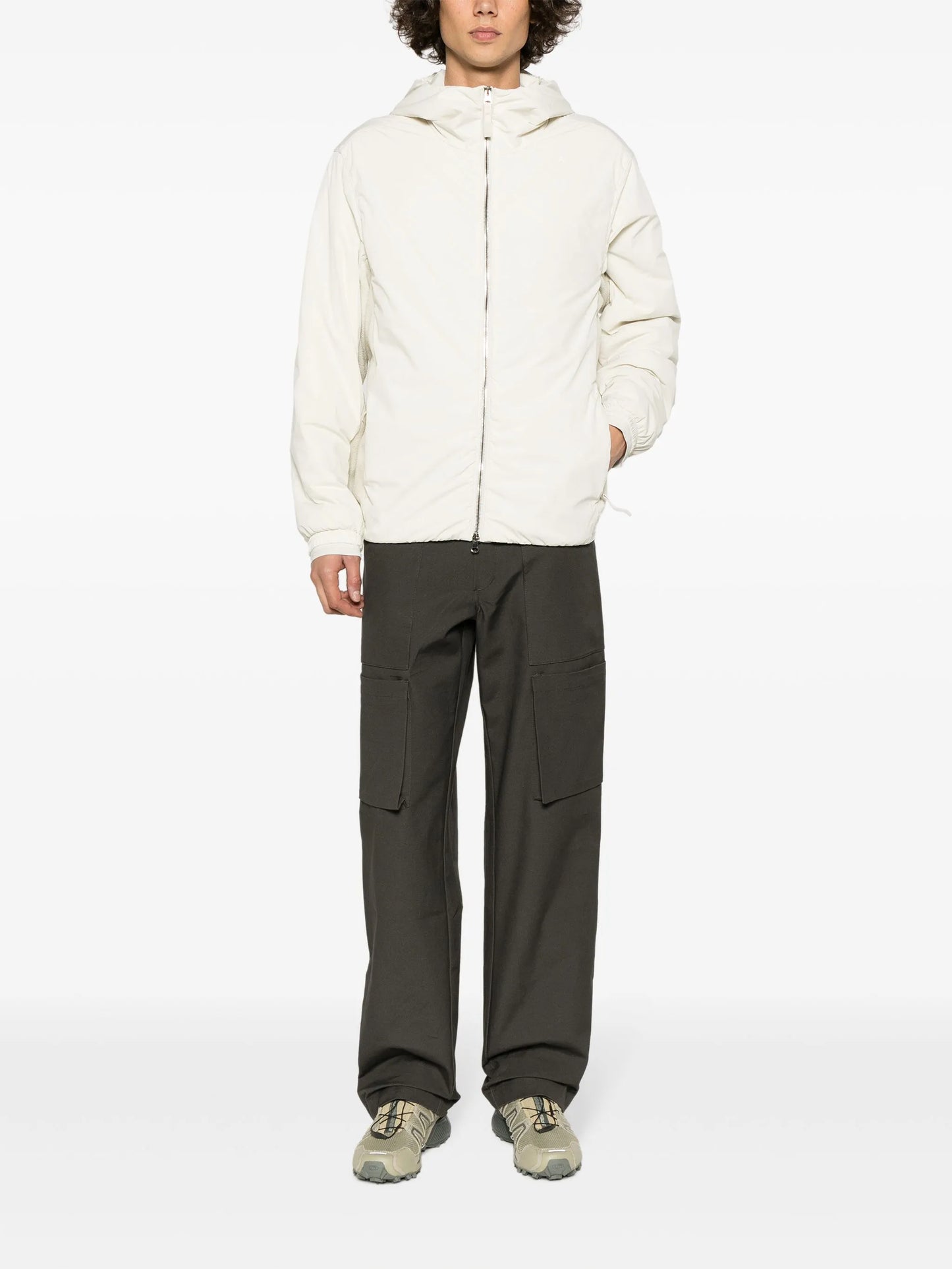 zip-up hooded jacket