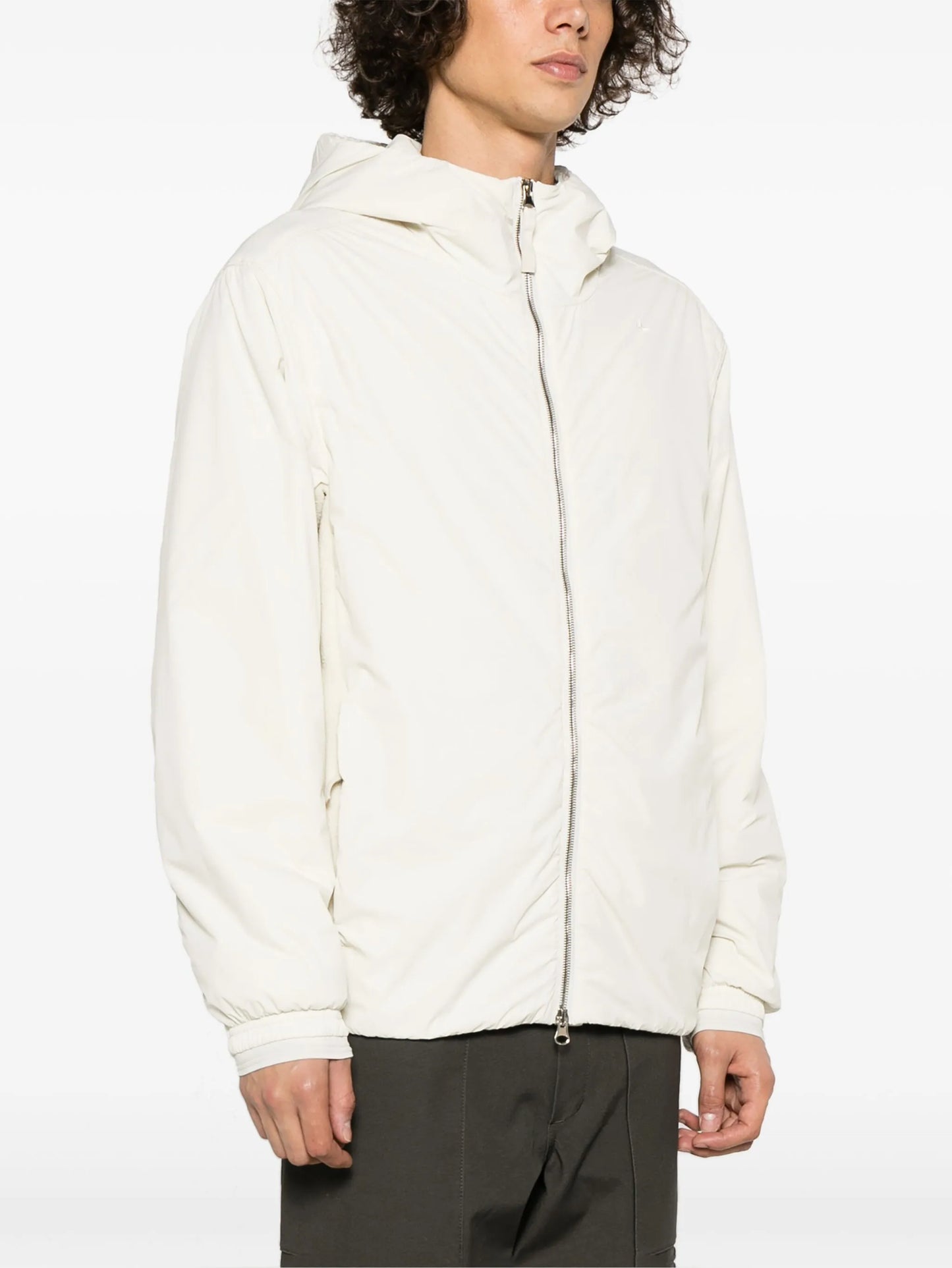 zip-up hooded jacket
