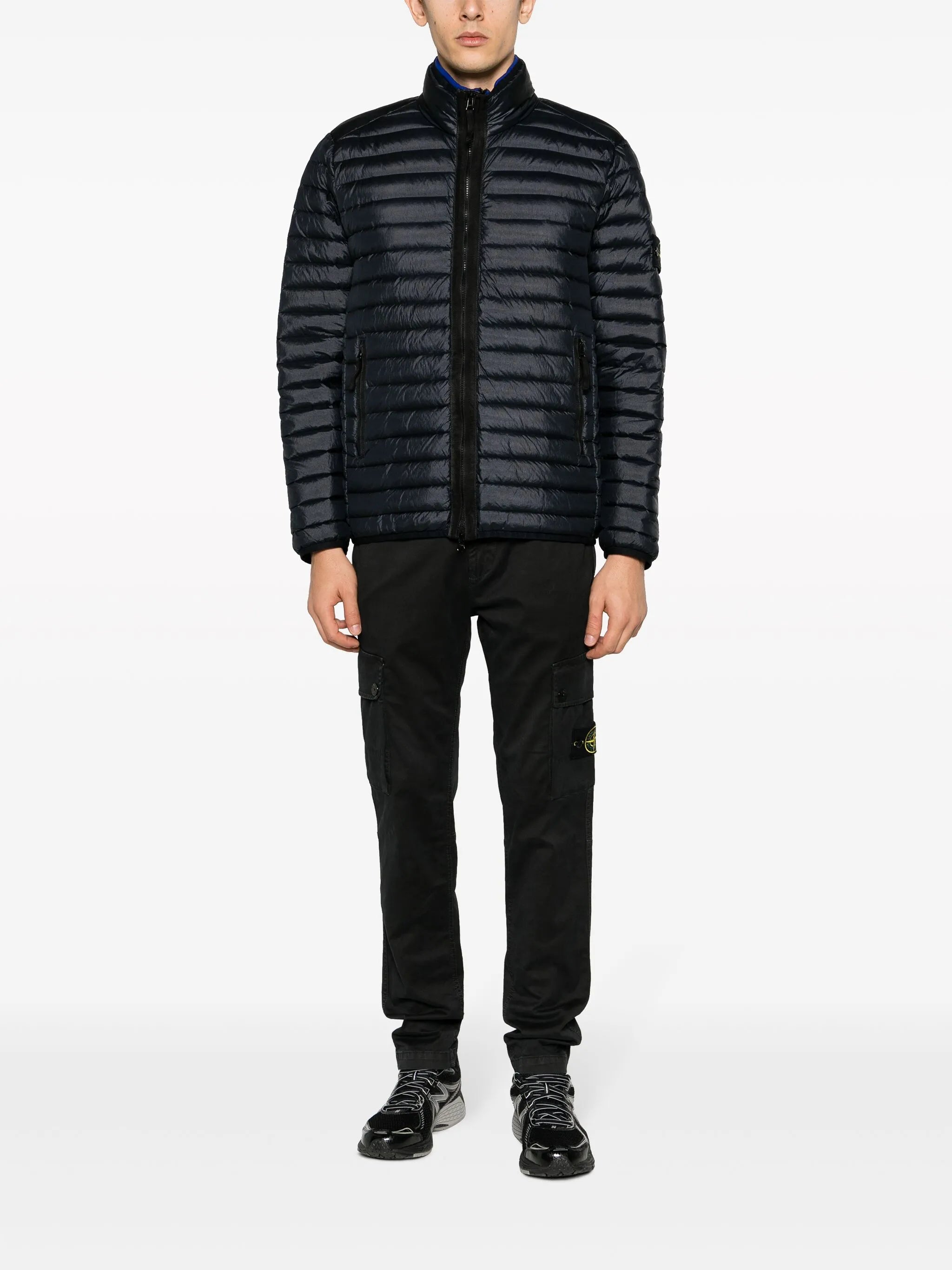 Compass-patch padded jacket