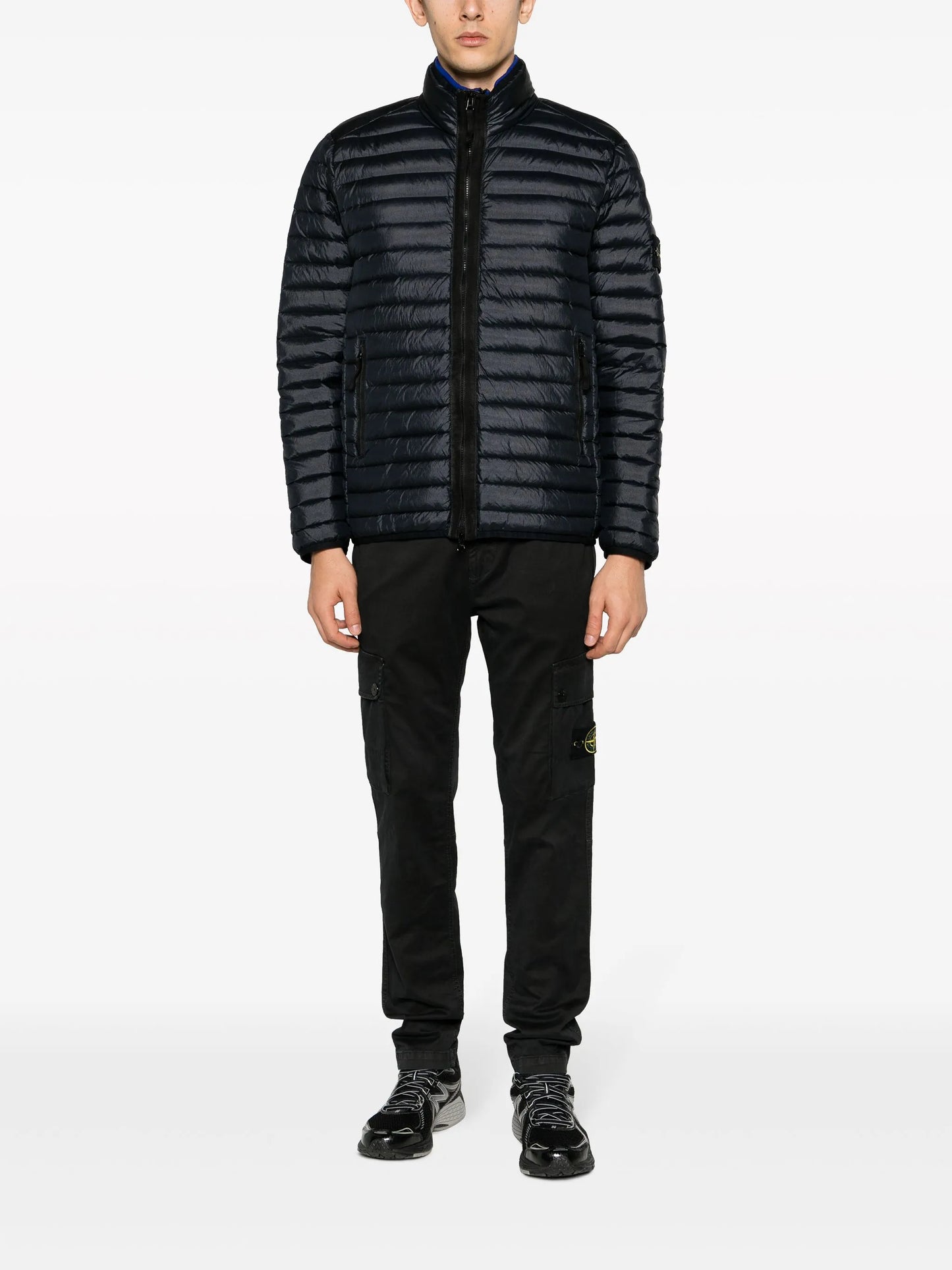 Compass-patch padded jacket