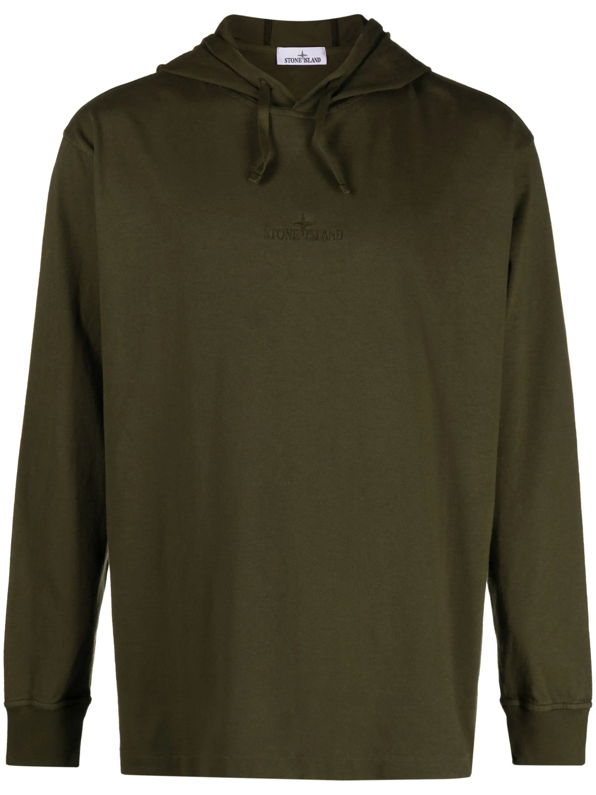 logo-embroidered cotton hoodie