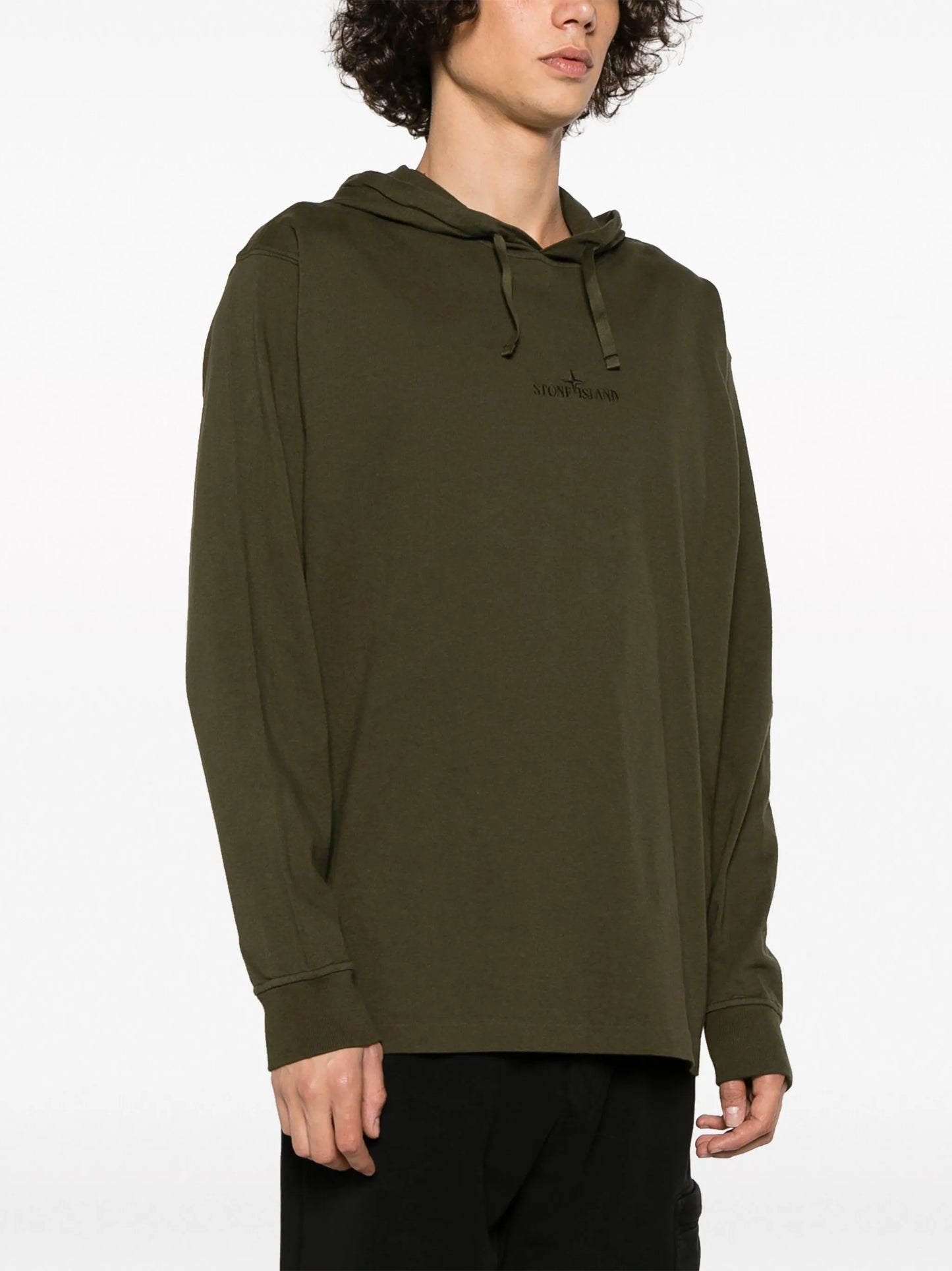 logo-embroidered cotton hoodie