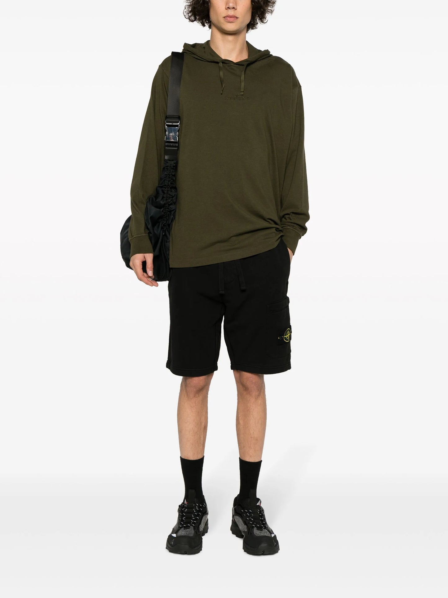 logo-embroidered cotton hoodie