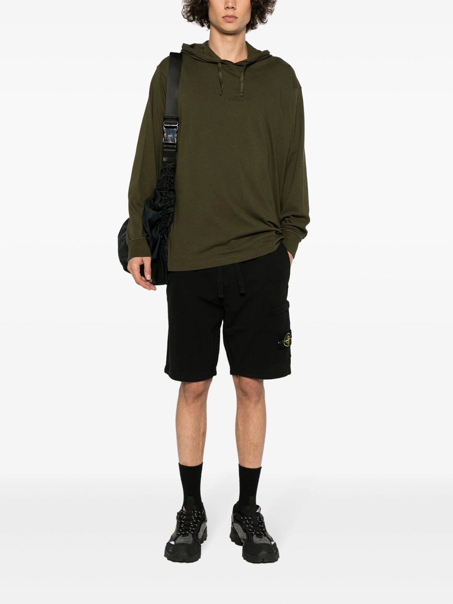 Compass-badge cotton bermuda shorts