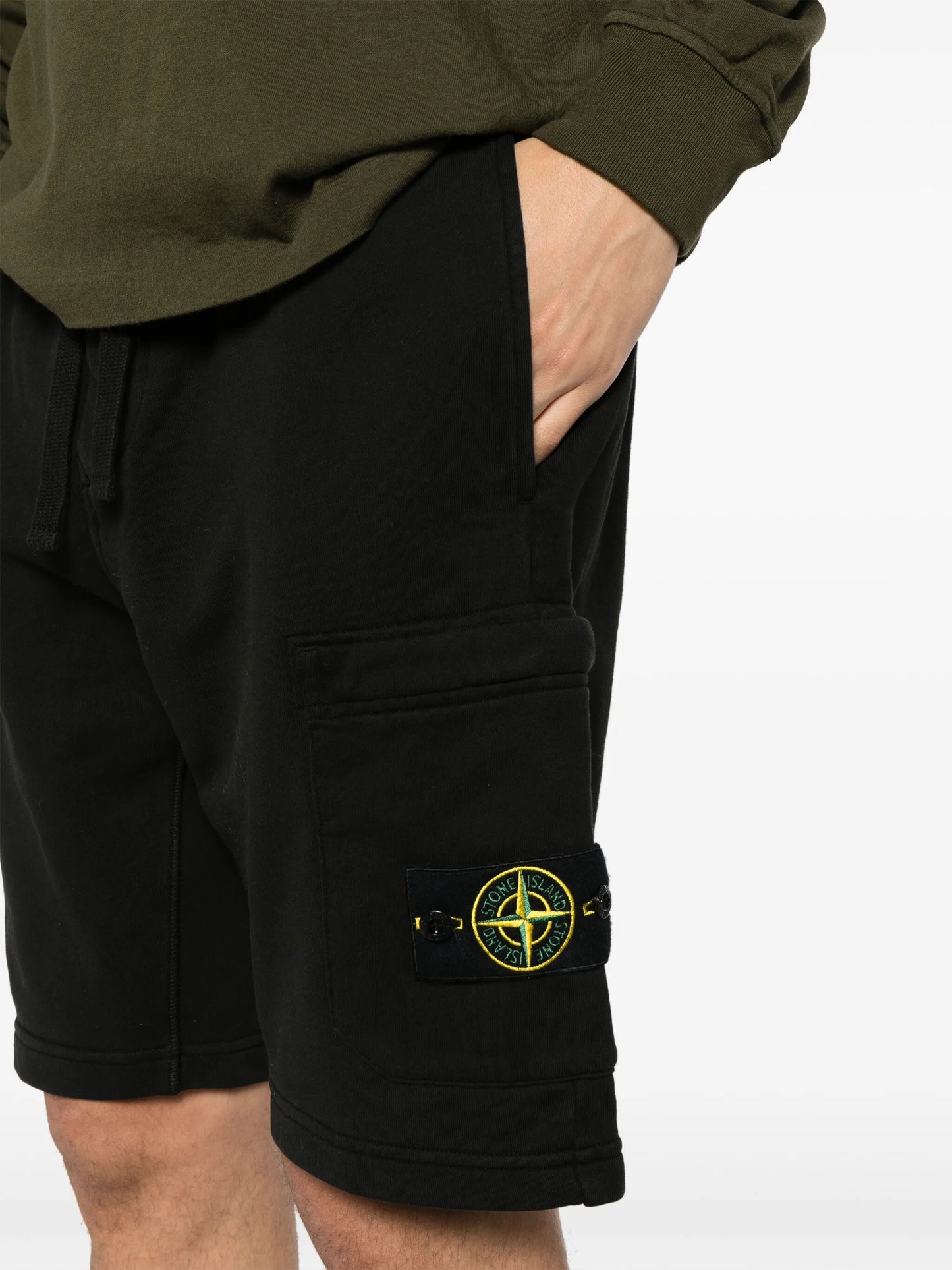 Compass-badge cotton bermuda shorts