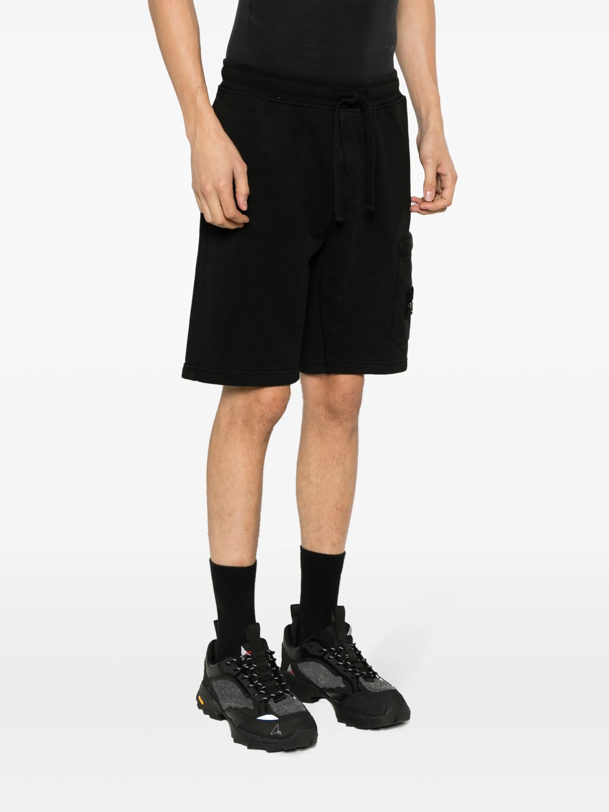 Compass-badge cotton bermuda shorts