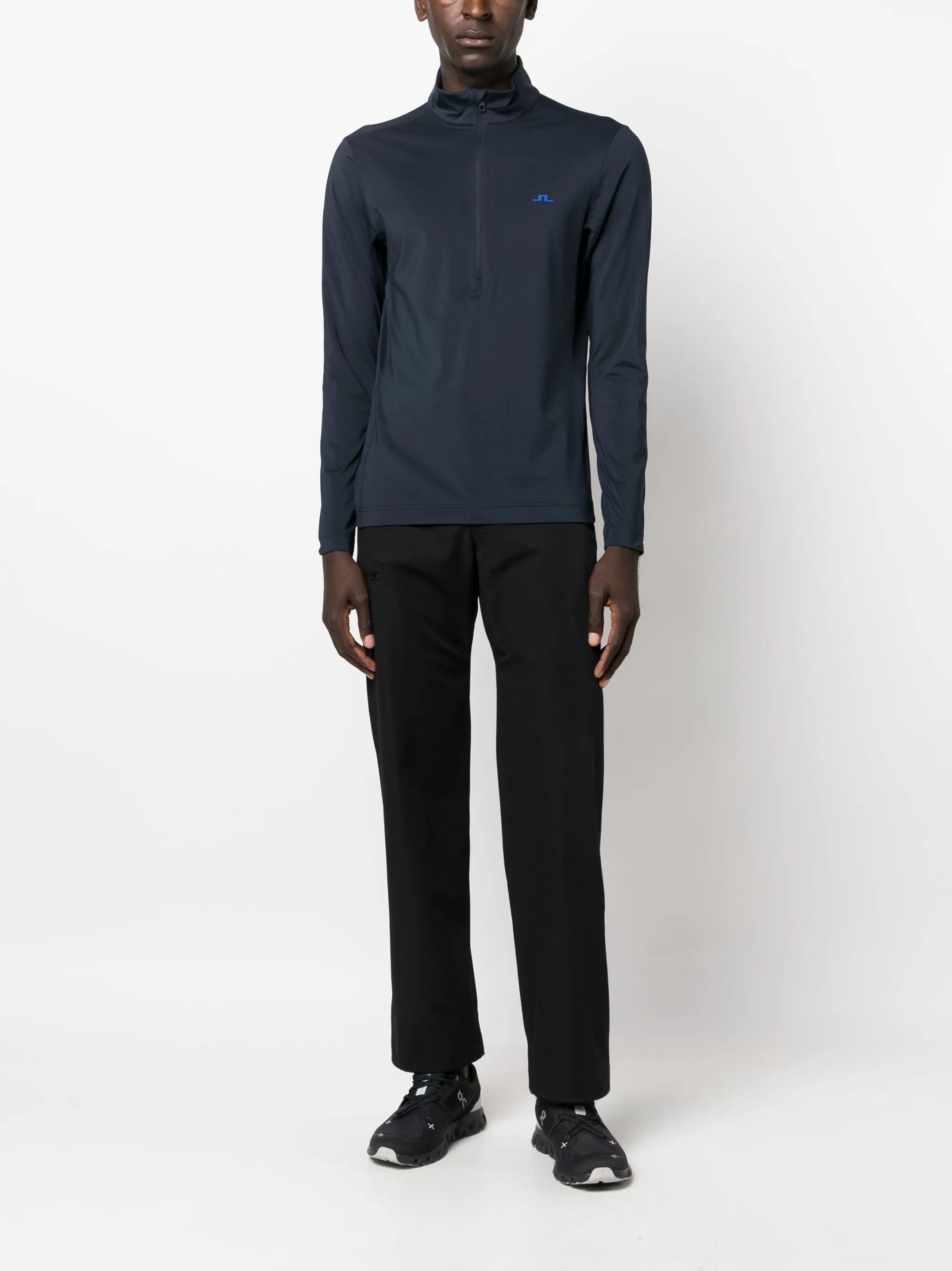 Luke logo-print half-zip T-shirt