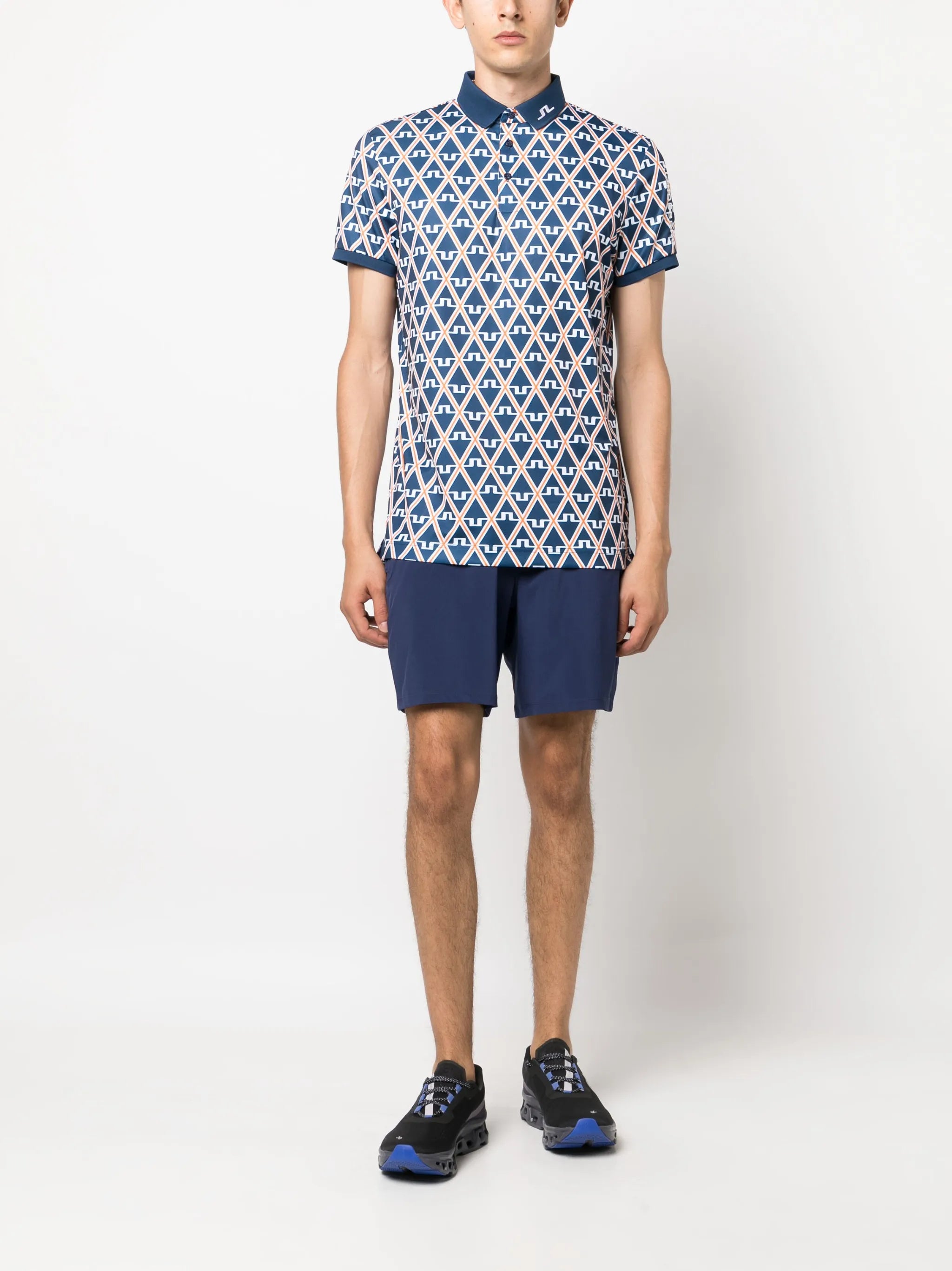 Tour Tech-print polo shirt