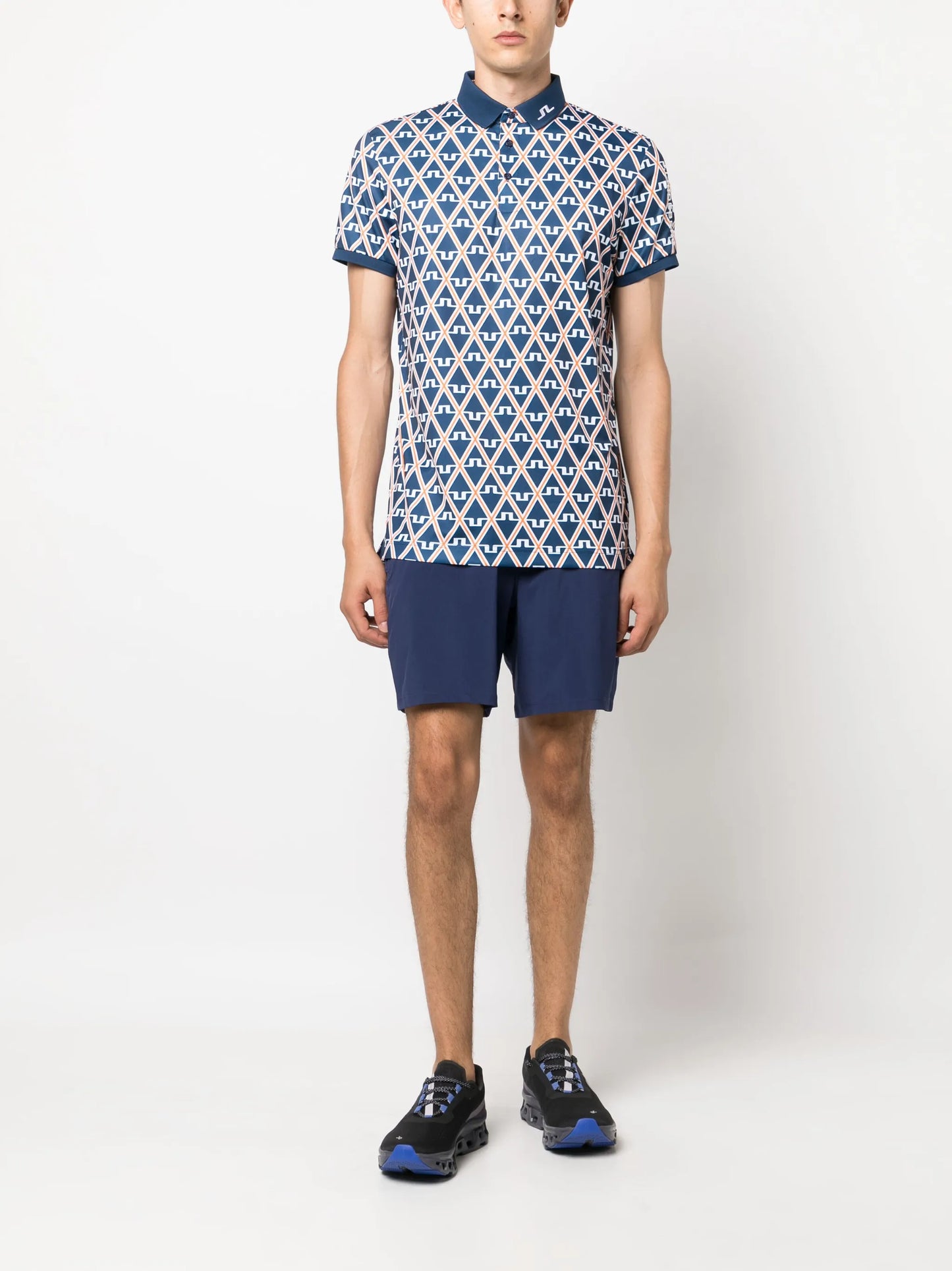 Tour Tech-print polo shirt